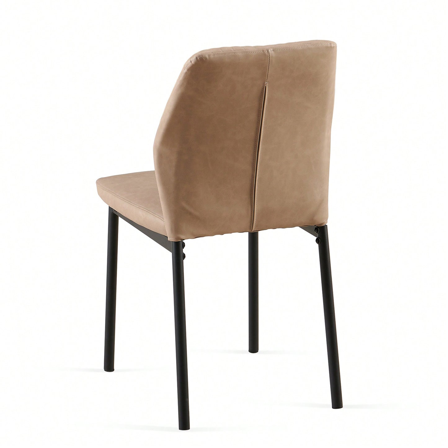 Modern PU Leather Armless Dining Chairs Set Of 4 With Metal Legs For Kitchen And Living Room