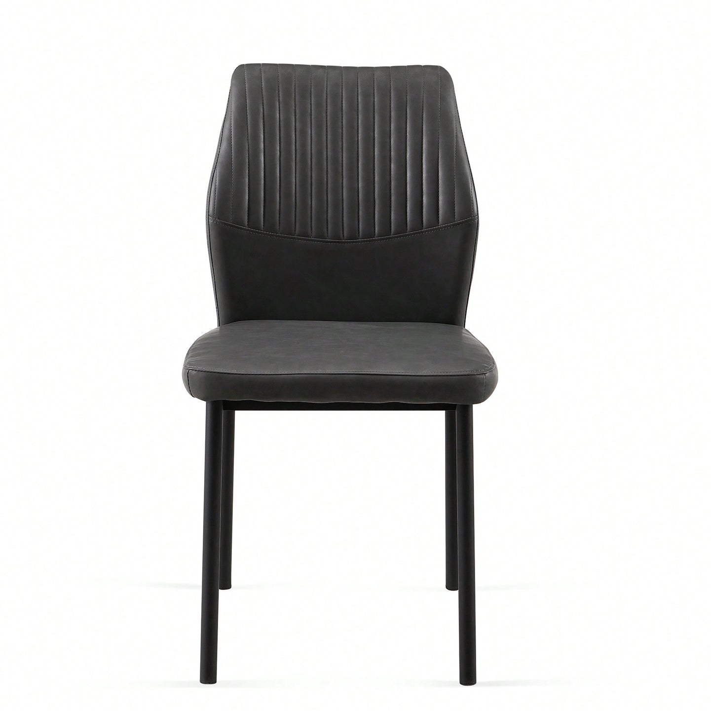Modern PU Leather Armless Dining Chairs Set Of 4 With Metal Legs For Kitchen And Living Room