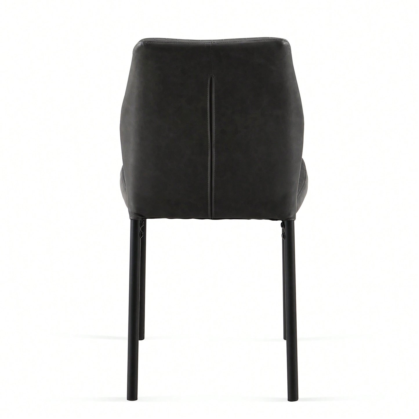 Modern PU Leather Armless Dining Chairs Set Of 4 With Metal Legs For Kitchen And Living Room