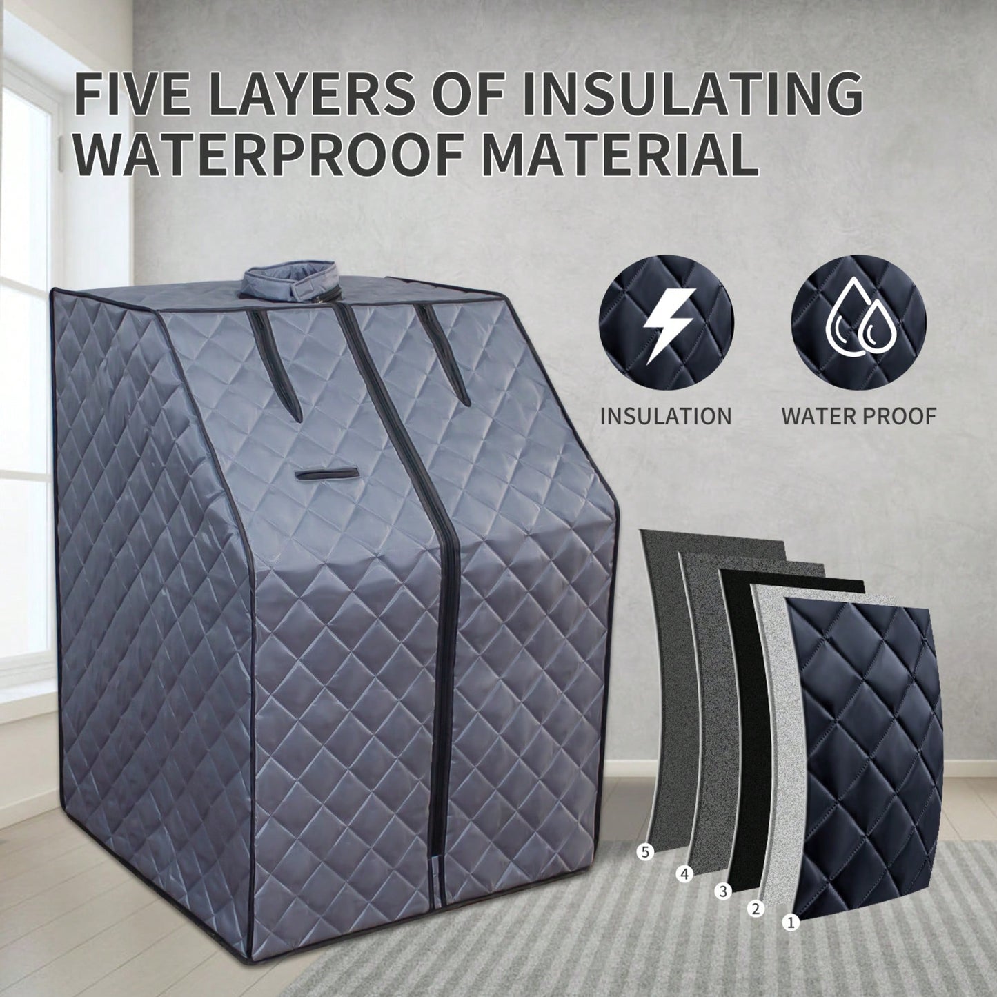 Portable Home Steam Sauna Tent With 1000W Heater, Remote Control, Folding Chair For Relaxation And Detoxification