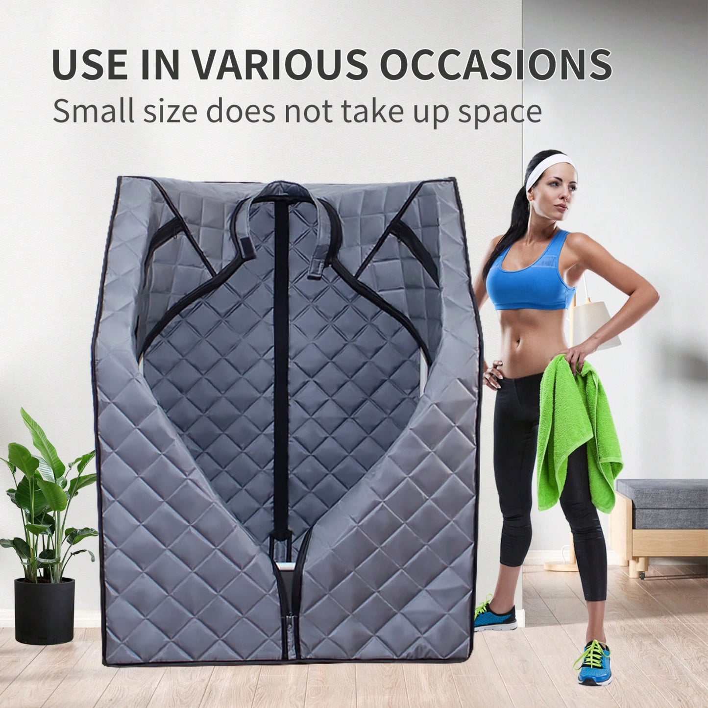Portable Home Steam Sauna Tent With 1000W Heater, Remote Control, Folding Chair For Relaxation And Detoxification
