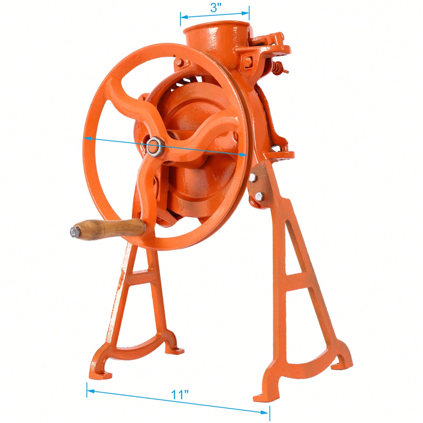 Heavy Duty Manual Corn Sheller with Wooden Handle Cast Iron Thresher Adjustable Size for Efficient Corn and Walnut Shelling