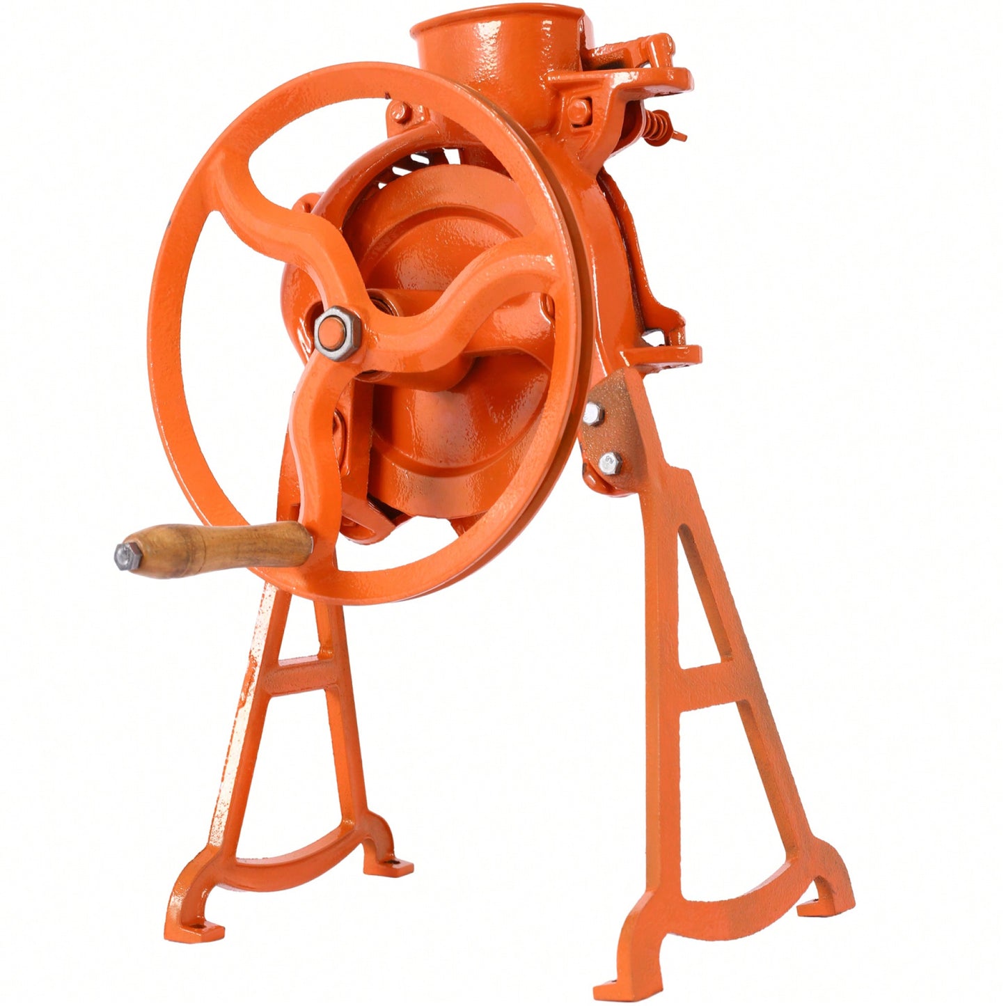 Heavy Duty Manual Corn Sheller with Wooden Handle Cast Iron Thresher Adjustable Size for Efficient Corn and Walnut Shelling