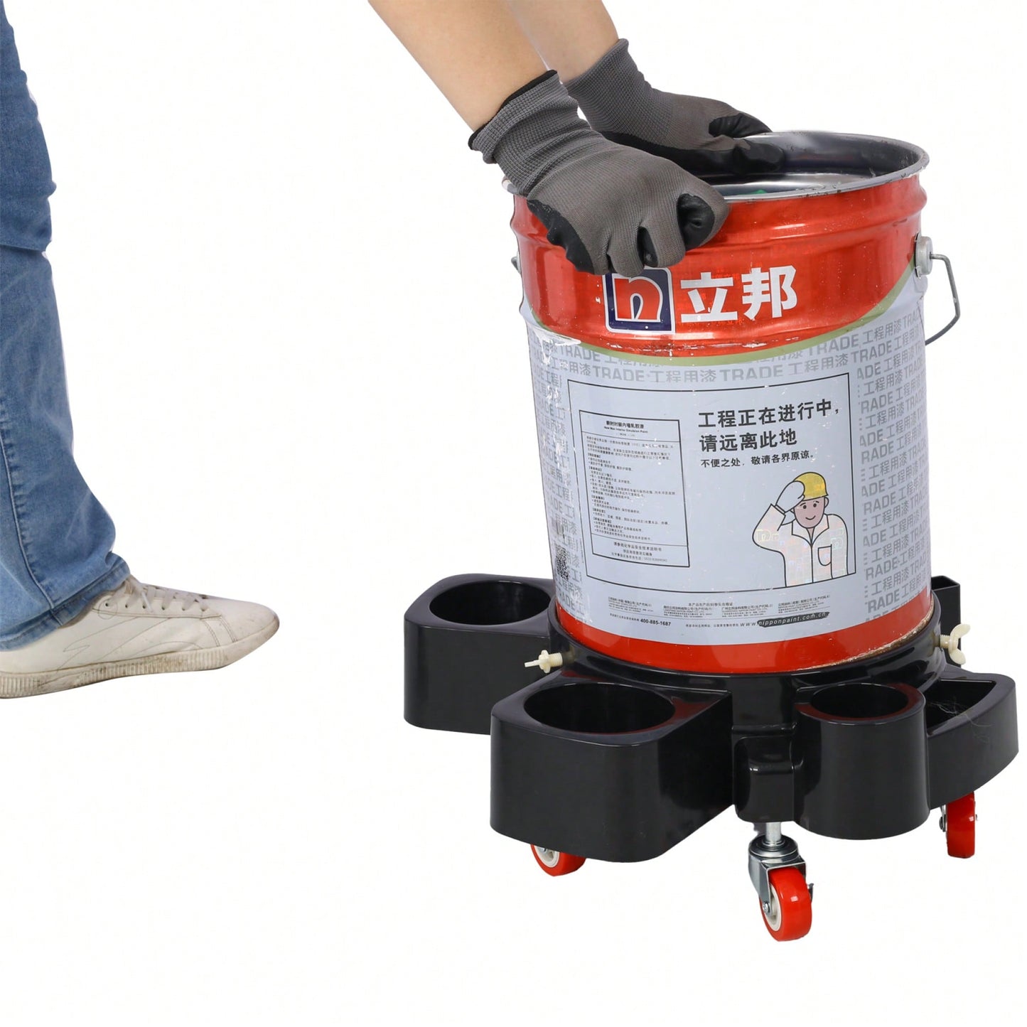 5 Gallon Rolling Bucket Dolly With Swivel Casters For Car Wash Detailing And Easy Maneuvering
