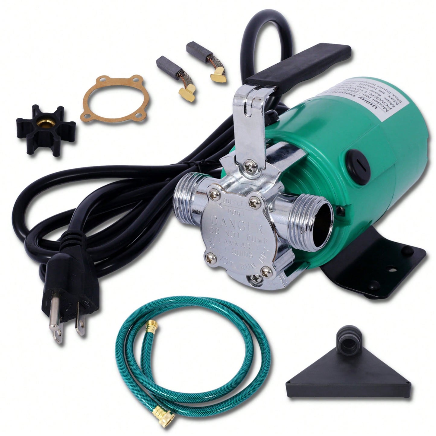 Portable Electric Water Transfer Pump 115V 330 GPH For Garden Hot Tub Pool Pond Aquarium With 6ft Hose Quiet Durable Energy Efficient