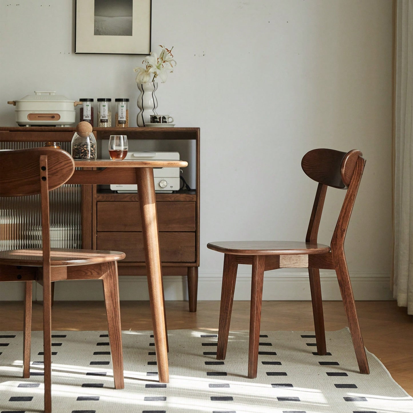 Natural Solid Oak Dining Chairs Set of 2 FAS Grade Comfortable Wooden Kitchen Chairs Easy to Clean for Living Room and Dining Area