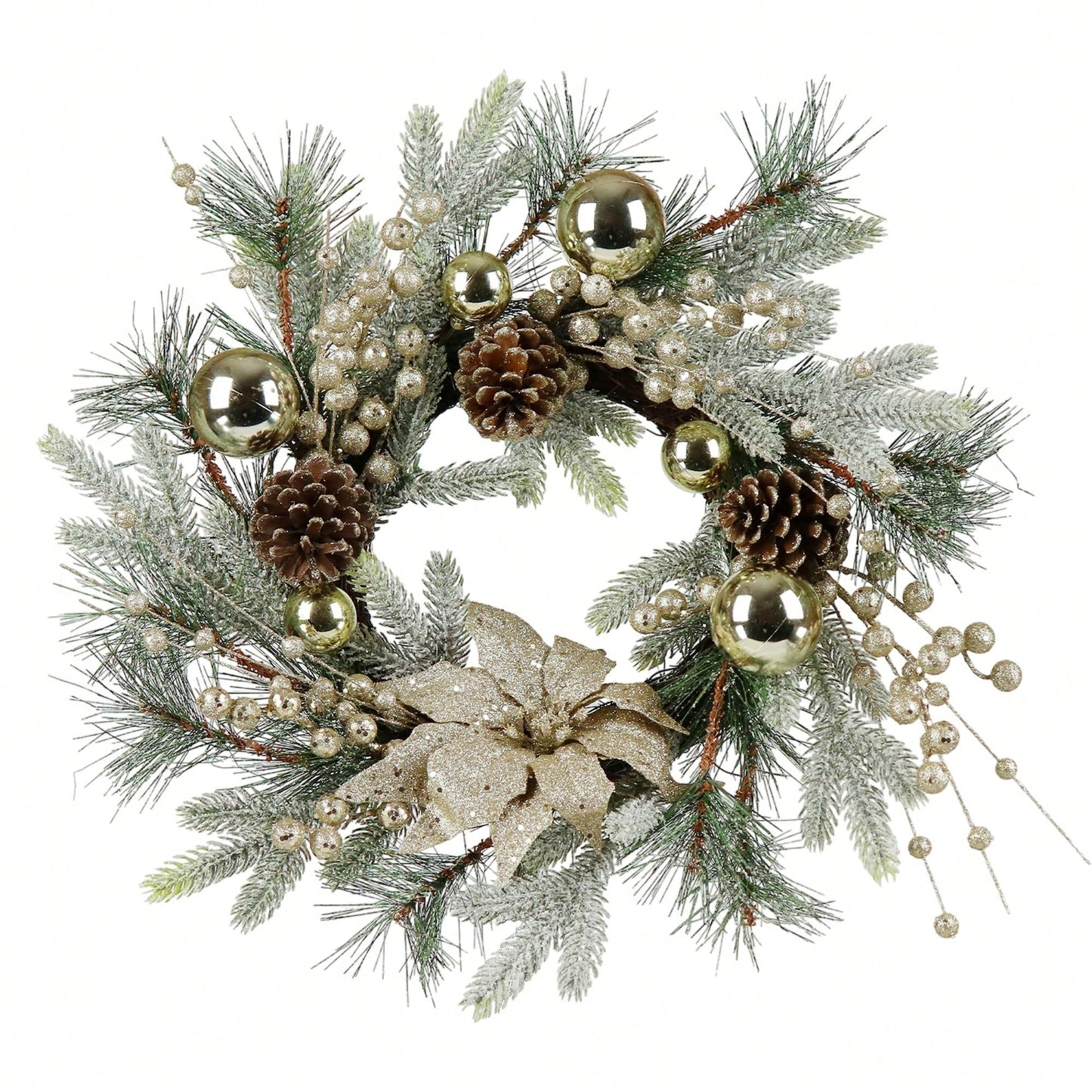 20 Inch Christmas Wreath With Warm LED Lights And 8 Lighting Modes For Holiday Door And Home Decorations