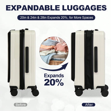 3-Piece Hardshell Luggage Set With Front Opening And TSA Lock