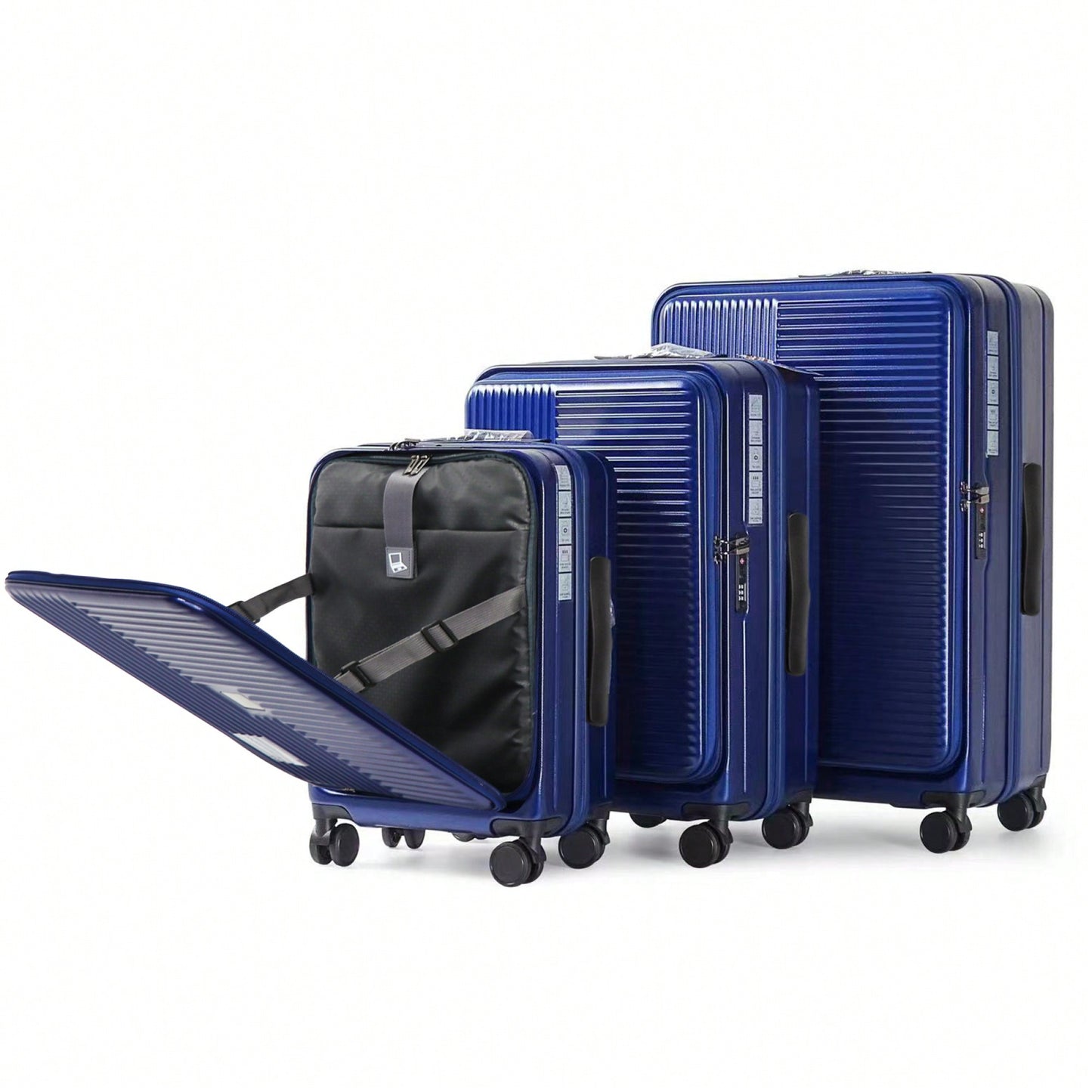 3-Piece Hardshell Luggage Set With Front Opening And TSA Lock