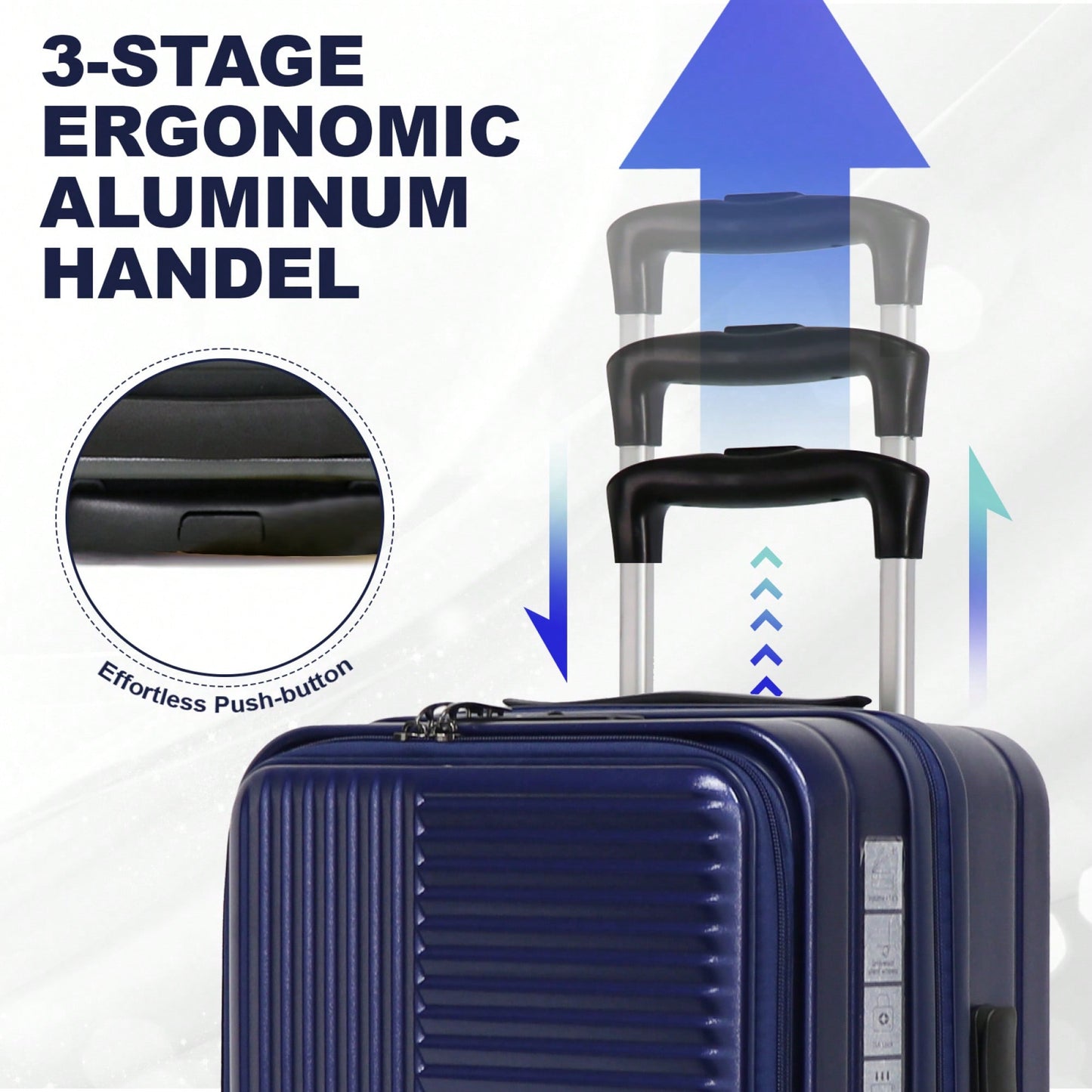 3-Piece Hardshell Luggage Set With Front Opening And TSA Lock