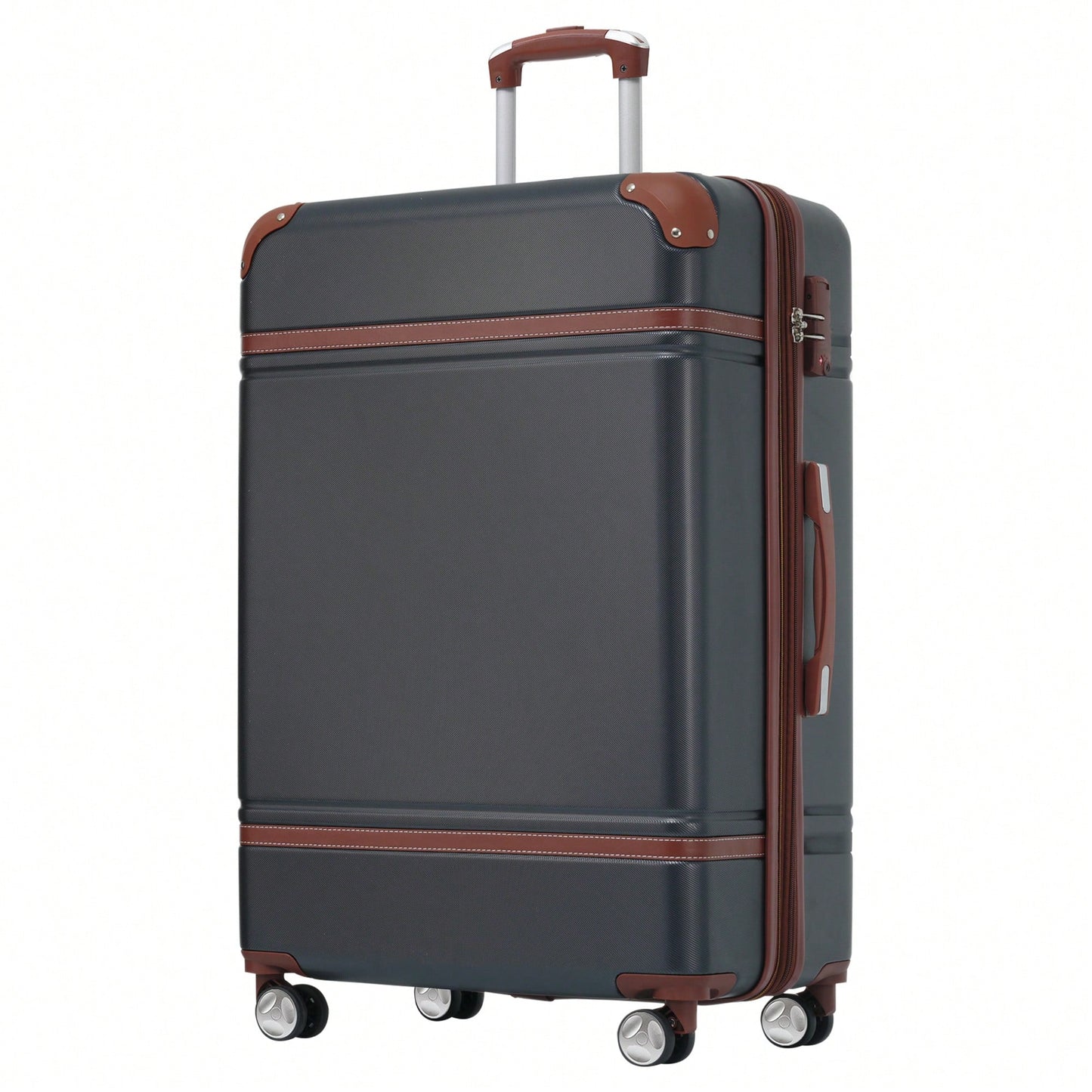 Lightweight Hardshell 24-Inch Spinner Suitcase Set With TSA Lock - Stylish Black Travel Luggage With Dual Wheels And Extra Bags