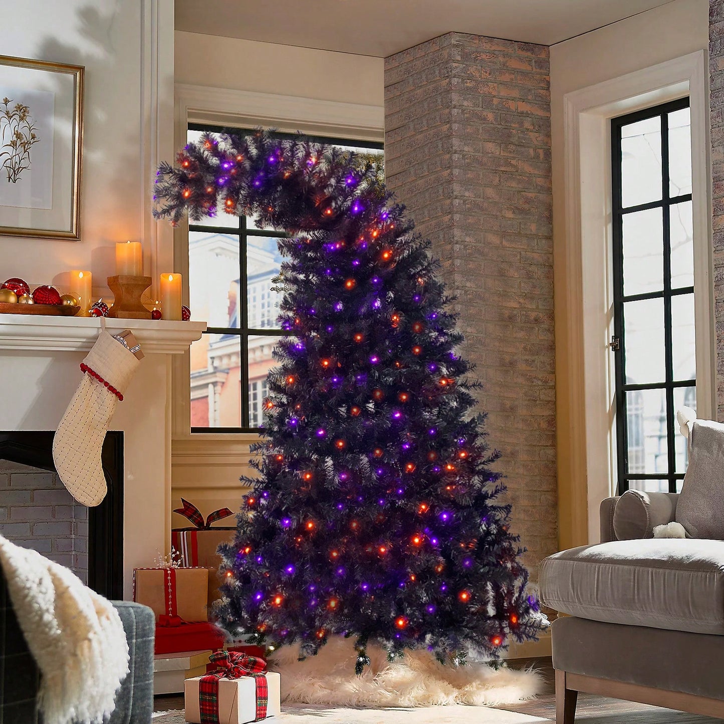 6FT Bendable Style Artificial Christmas Tree With 1,080 Lush Branch Tips & 300 LED Lights - Perfect For Halloween And Holiday Decorations