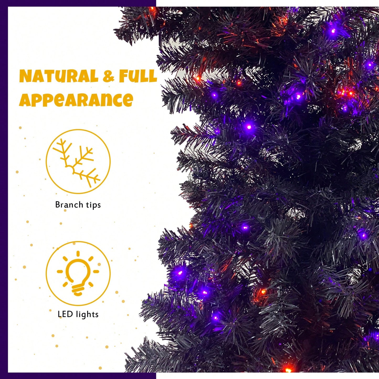 6FT Bendable Style Artificial Christmas Tree With 1,080 Lush Branch Tips & 300 LED Lights - Perfect For Halloween And Holiday Decorations