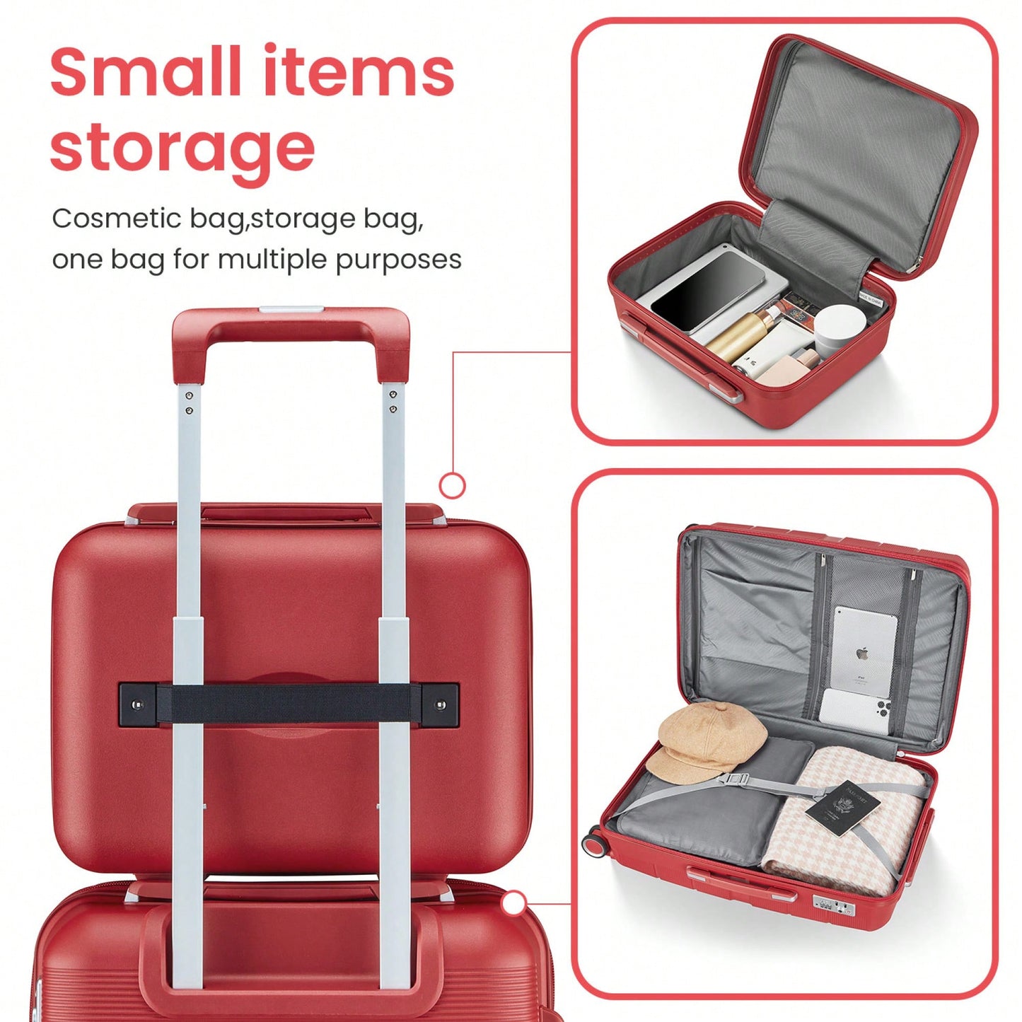 4-Piece Lightweight & Durable Expandable Luggage Set (14"/20"/24"/28") - Perfect For Travel And Adventure