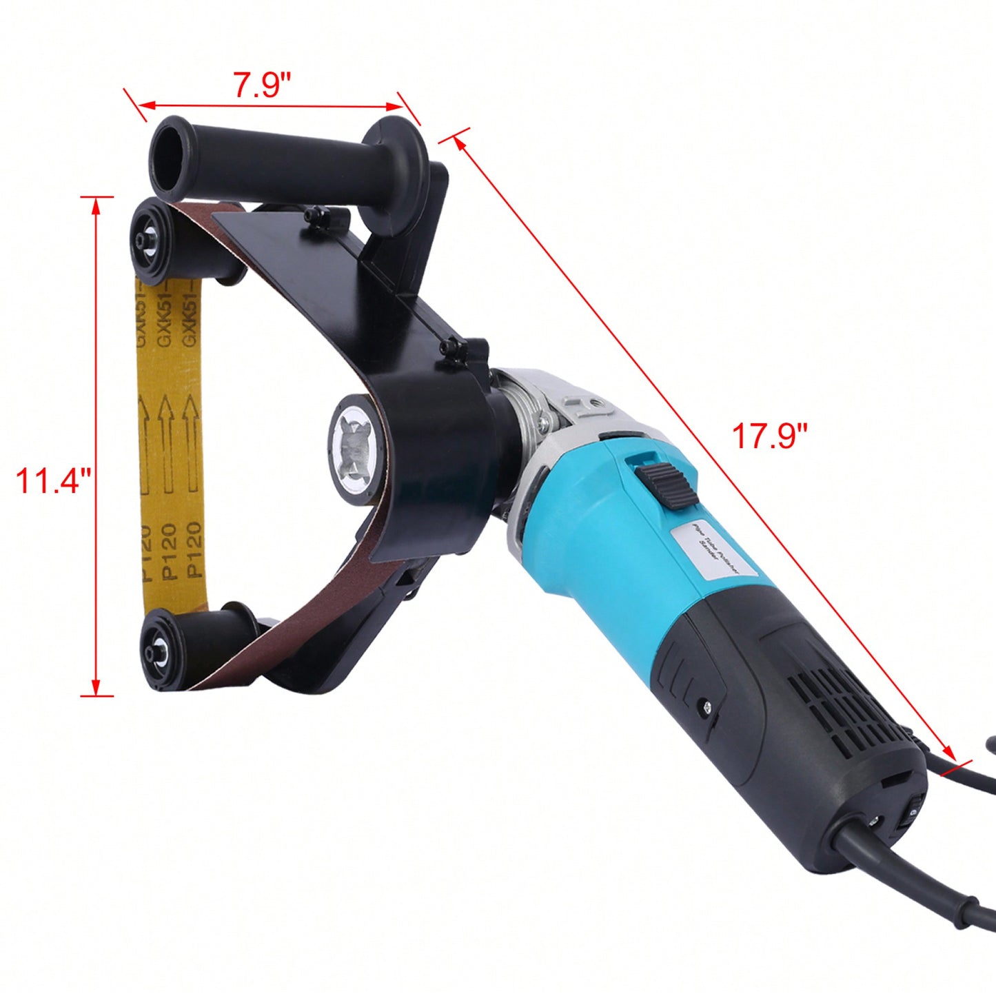 Stainless Steel Tube Belt Sander And Polisher - 110V 1300W Pipe Sander With Alumina Oxide Grinding And Polishing Tools