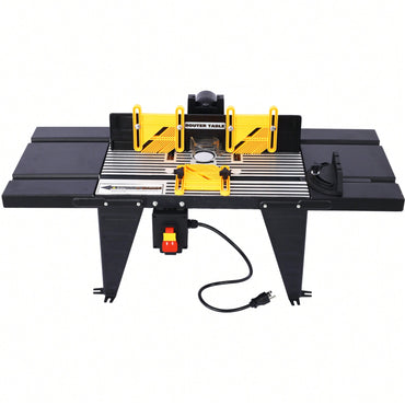 Precision Electric Router Table For Woodworking Projects - Versatile Benchtop Tool In Sleek Black Finish