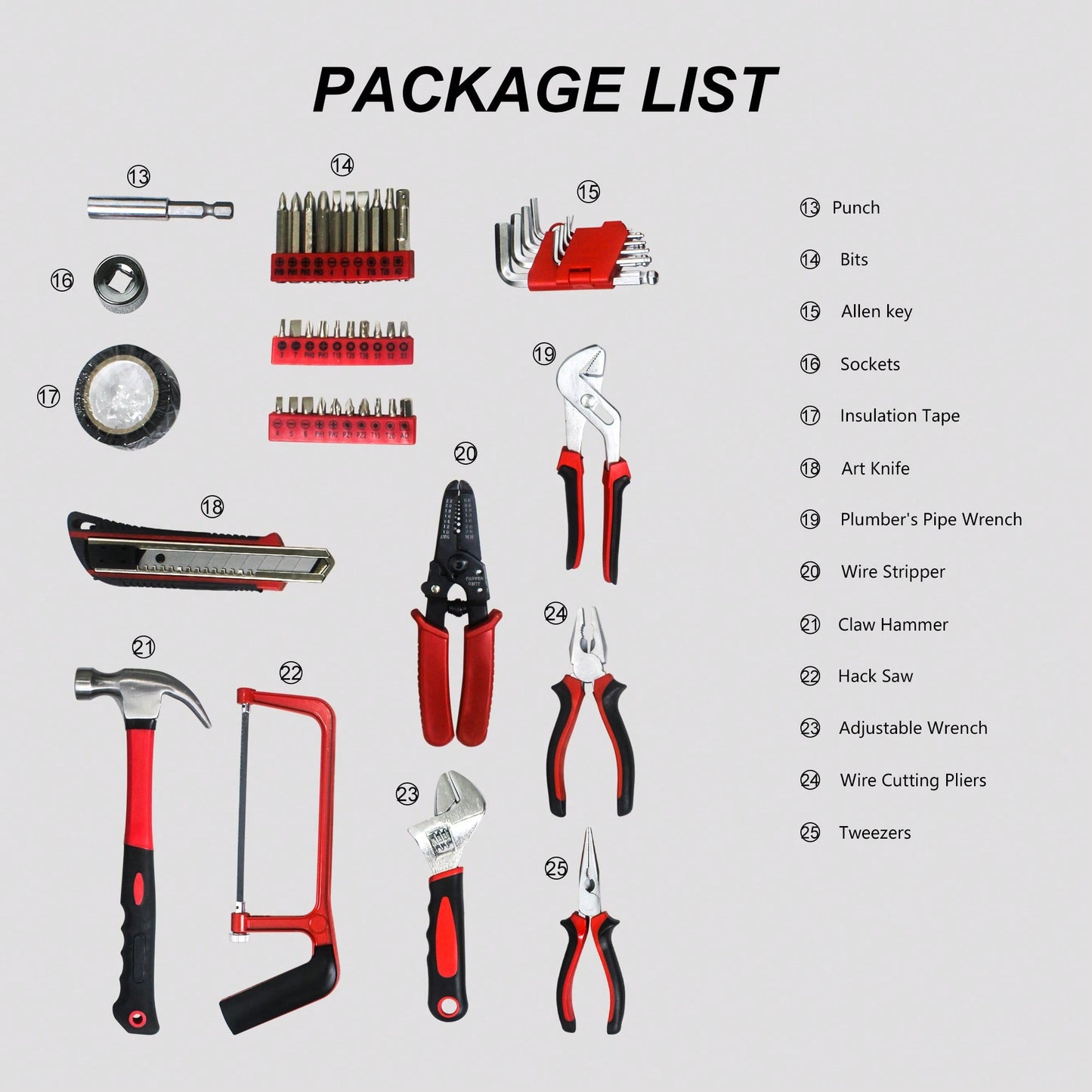 Comprehensive 238-Piece Hand Tool Set With Sturdy Tool Box For Home And Workshop Use