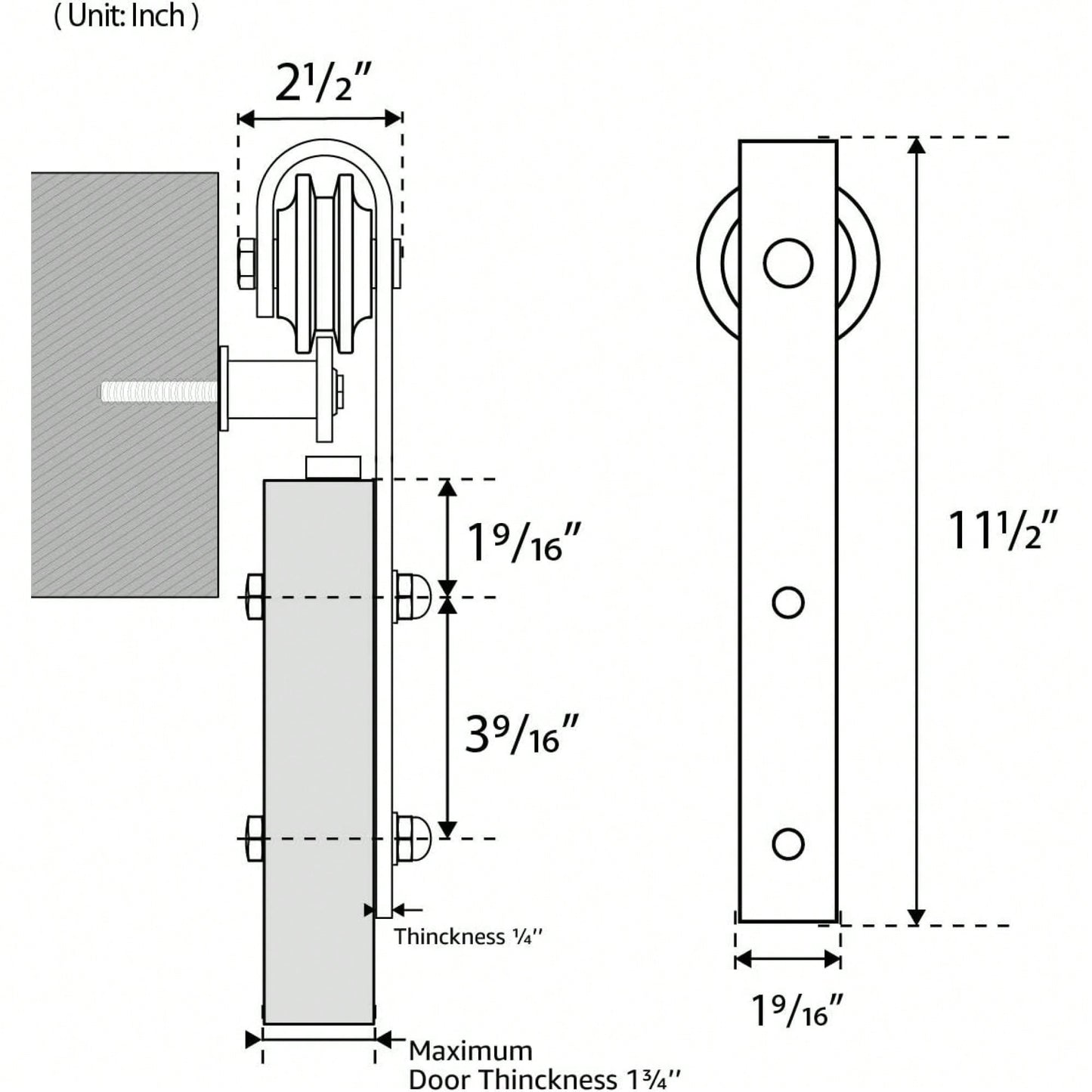 Heavy Duty 6.6FT Sliding Barn Door Hardware Kit for 24-36 Inch Doors with Adjustable Floor Guide and Smooth Operation
