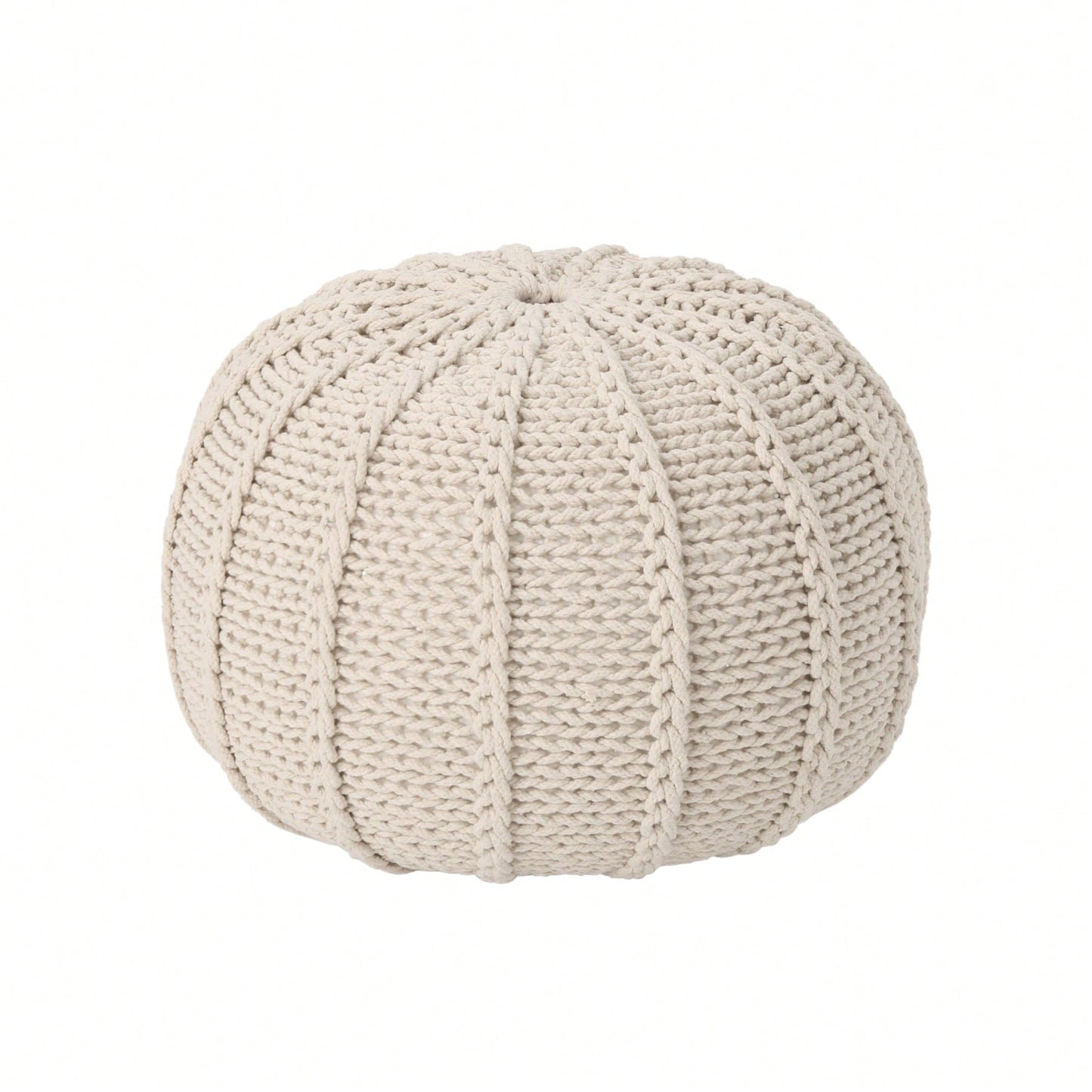 Cozy Handcrafted Knitted Pouf For Stylish Home Decor And Comfortable Seating