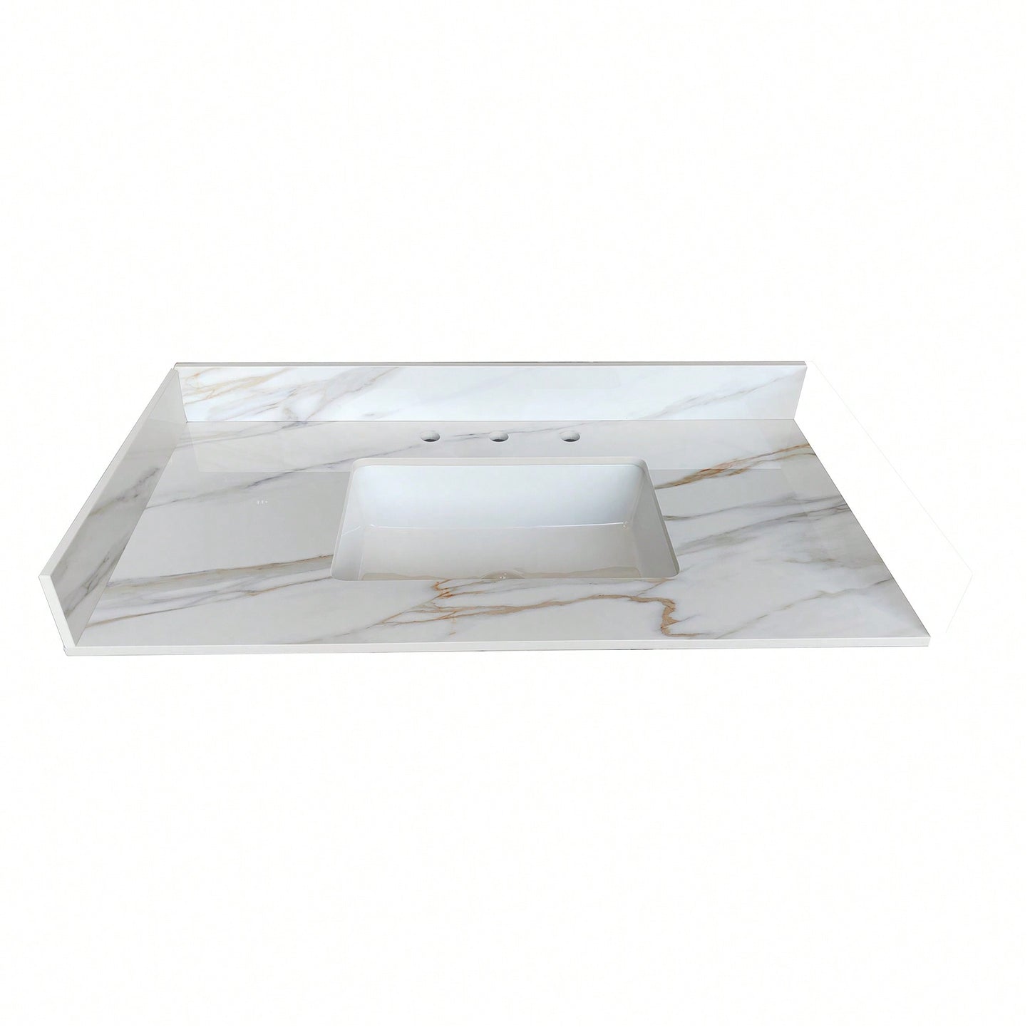 22-Inch Carrara White Bathroom Vanity Top With 4-Inch Backsplash - Elegant Design With Natural Veins