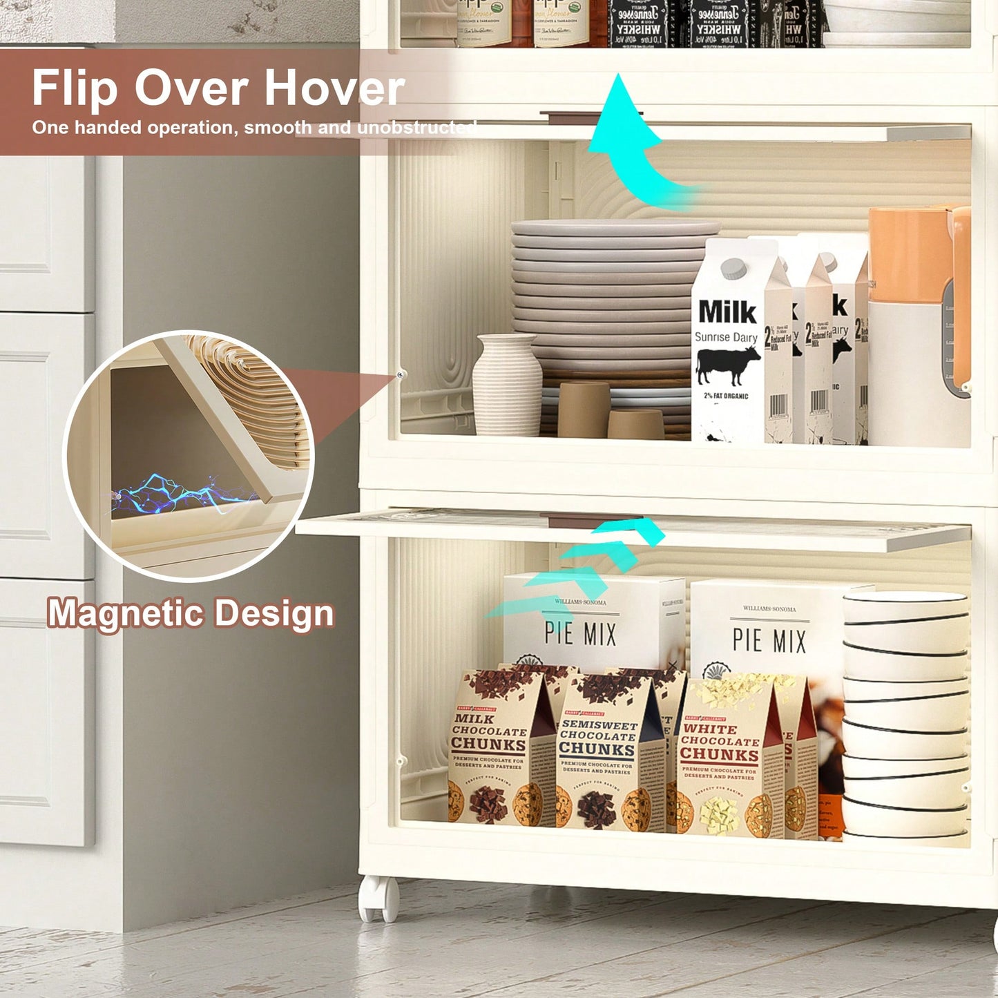 4-Tier Stackable Storage Bins with Lids on Wheels 230QT Collapsible Organizers for Home Office and Dorm Use