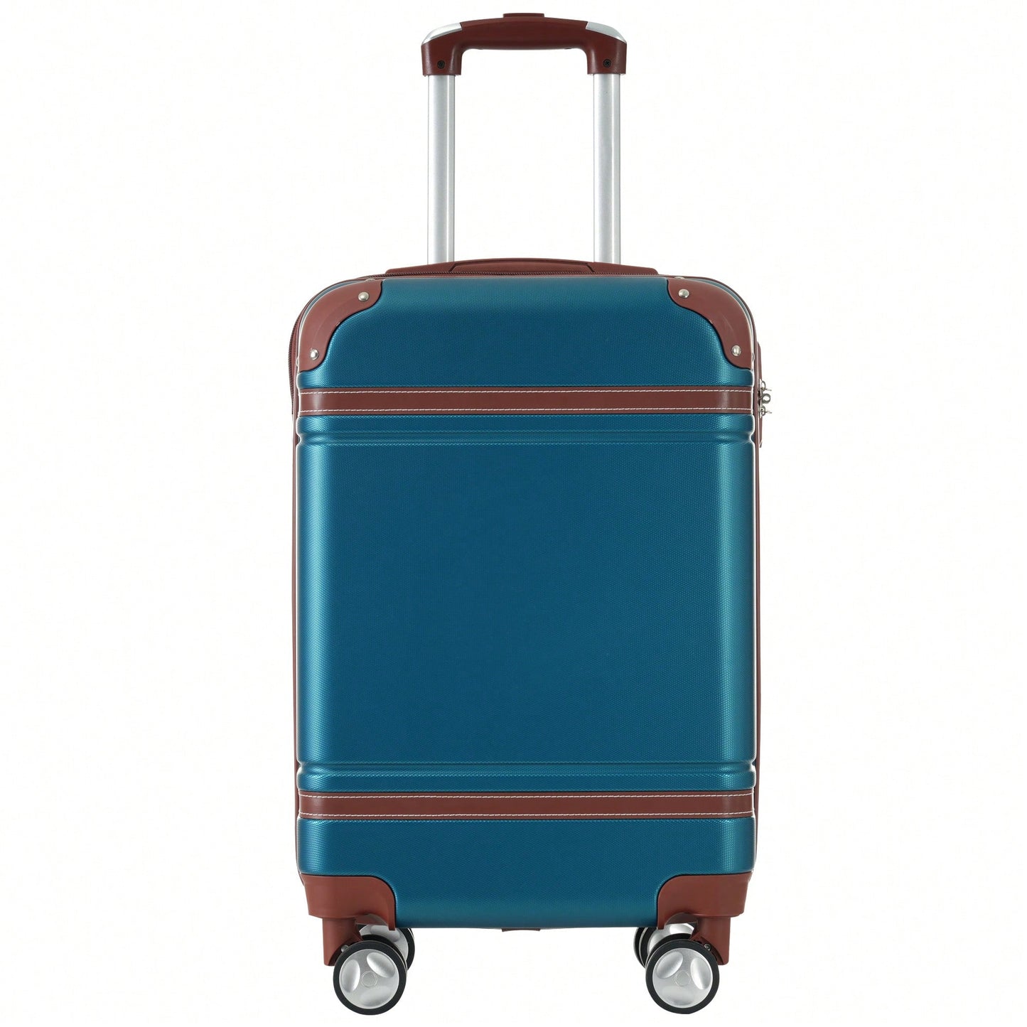 Stylish 20-Inch Hardshell Carry-On Luggage Set With Double Spinner Wheels And TSA Lock - Vintage White Travel Bag