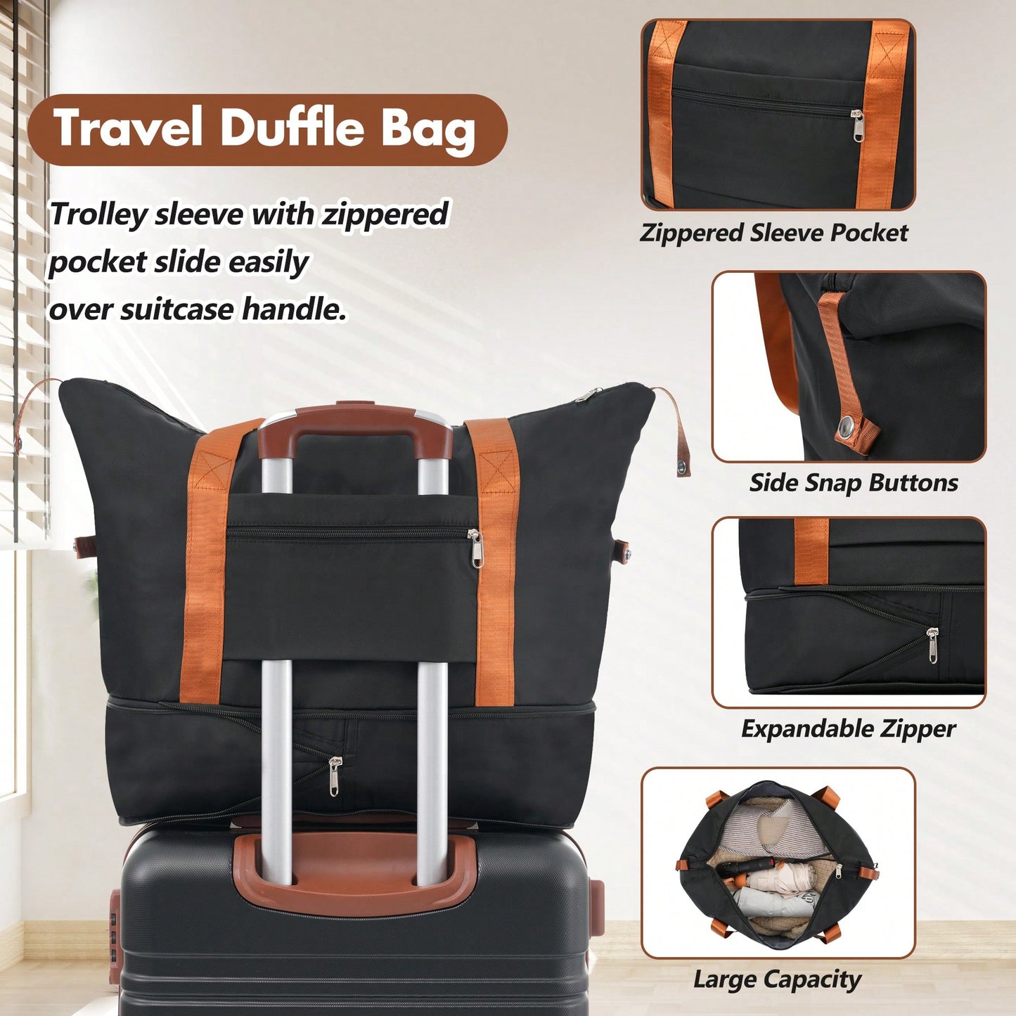 Stylish 20-Inch Hardshell Carry-On Luggage Set With Double Spinner Wheels And TSA Lock - Vintage White Travel Bag