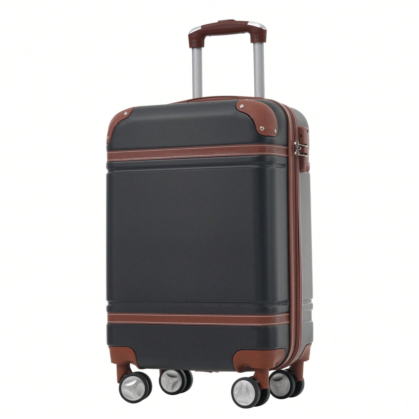 Stylish 20-Inch Hardshell Carry-On Luggage Set With Double Spinner Wheels And TSA Lock - Vintage White Travel Bag