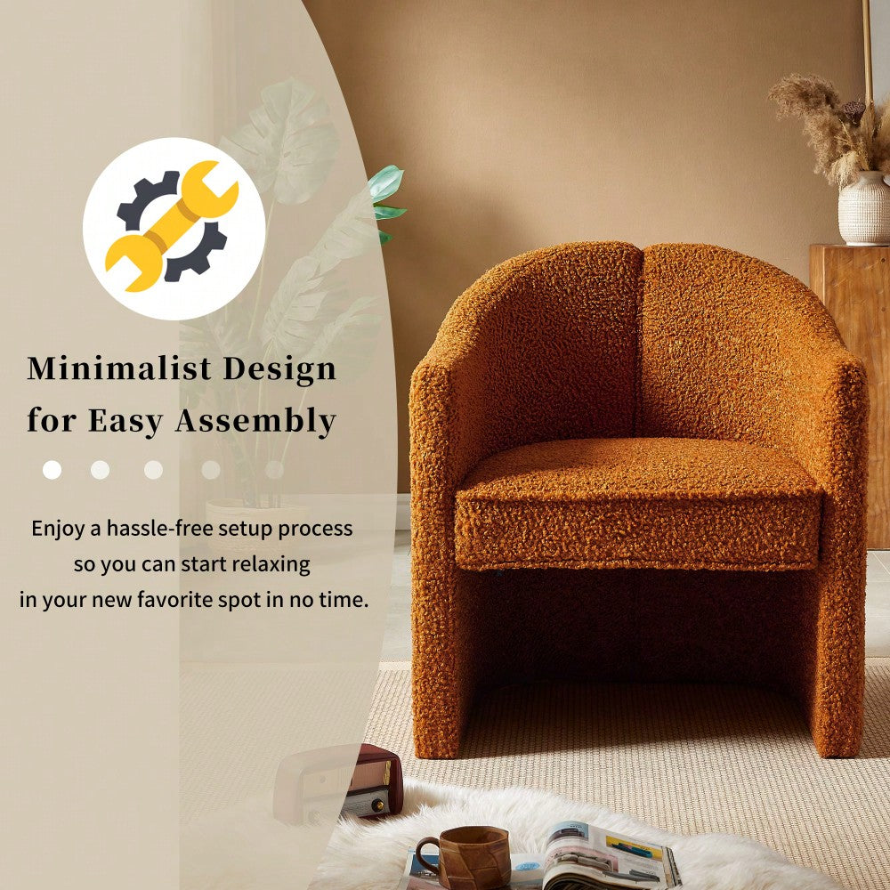 Stylish Curved Accent Chair With Comforting Embrace - Versatile Decorative Seating For Living Room, Bedroom, And Study