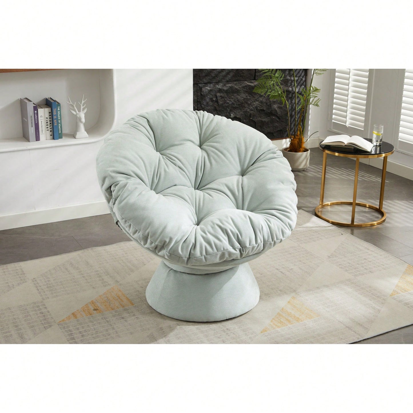 Luxurious Oversized 360° Swivel Barrel Chair - Stylish Papasan Accent Chair For Living Room And Bedroom Comfort