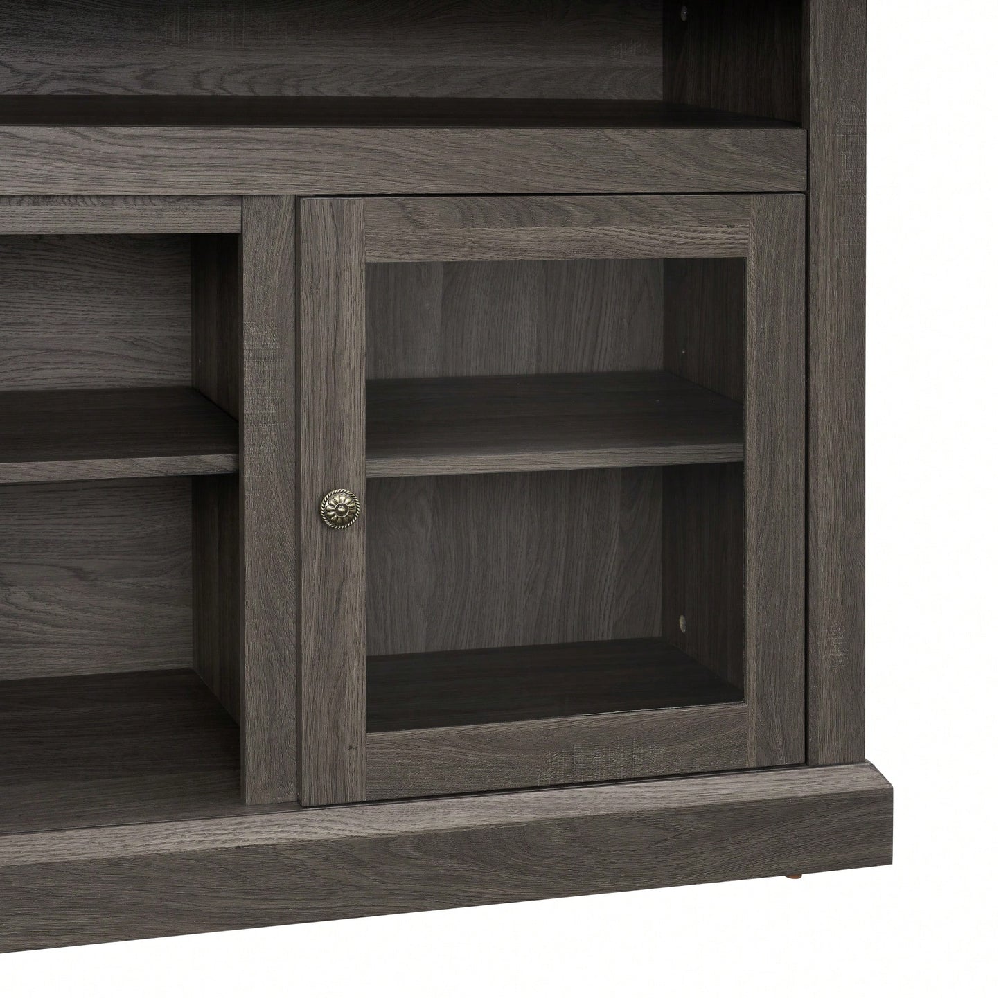 Sleek Modern TV Stand For Up To 65" TVs With Versatile Open And Closed Storage, Dark Walnut/Black Finish, 60"W X 15.75"D X 29"H