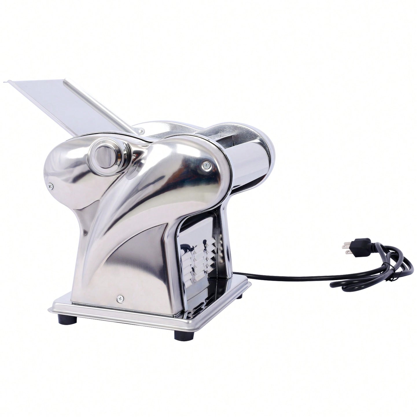Adjustable Electric Pasta Maker - Stainless Steel Noodle Machine With 2 Blades For Round & Flat Noodles - 110V, 135W Dough Roller Cutter