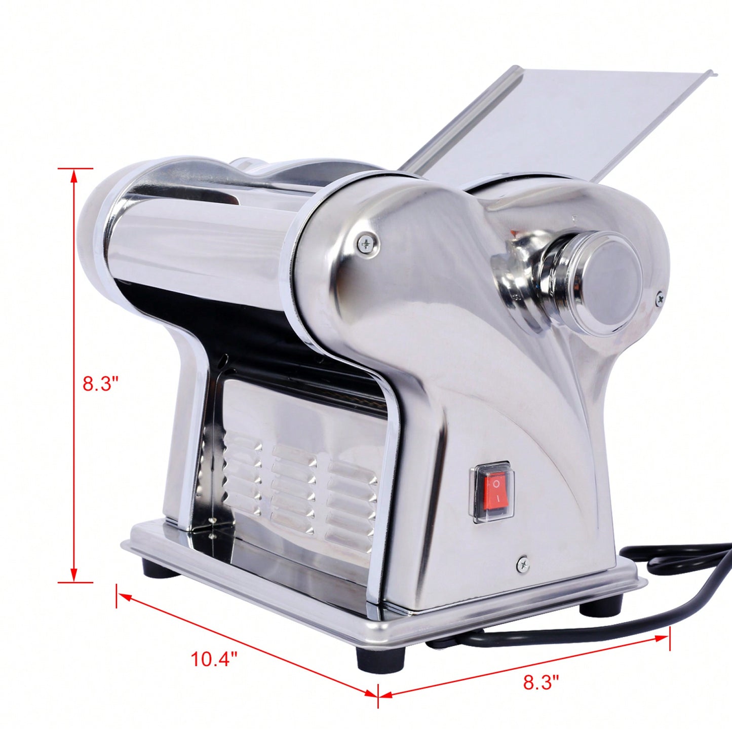 Adjustable Electric Pasta Maker - Stainless Steel Noodle Machine With 2 Blades For Round & Flat Noodles - 110V, 135W Dough Roller Cutter
