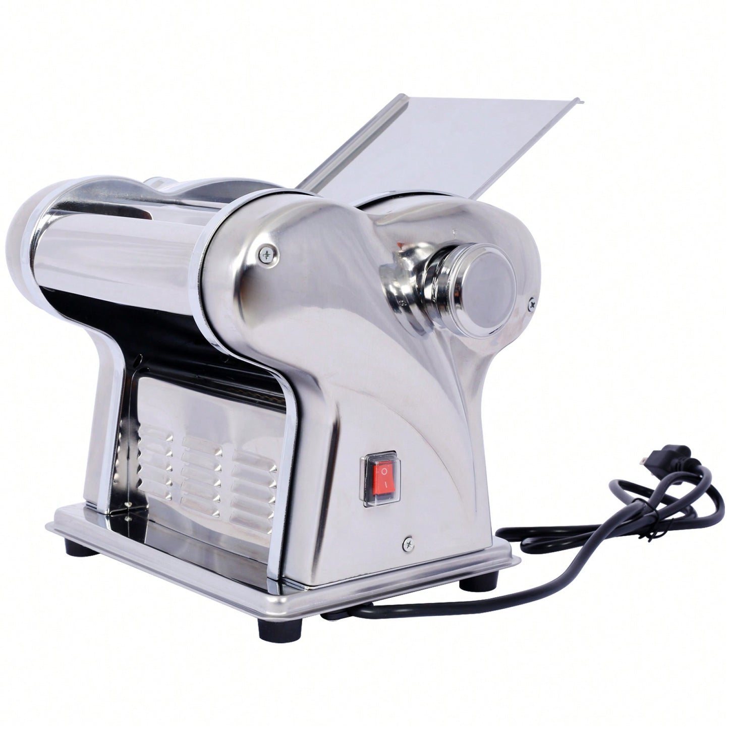 Adjustable Electric Pasta Maker - Stainless Steel Noodle Machine With 2 Blades For Round & Flat Noodles - 110V, 135W Dough Roller Cutter