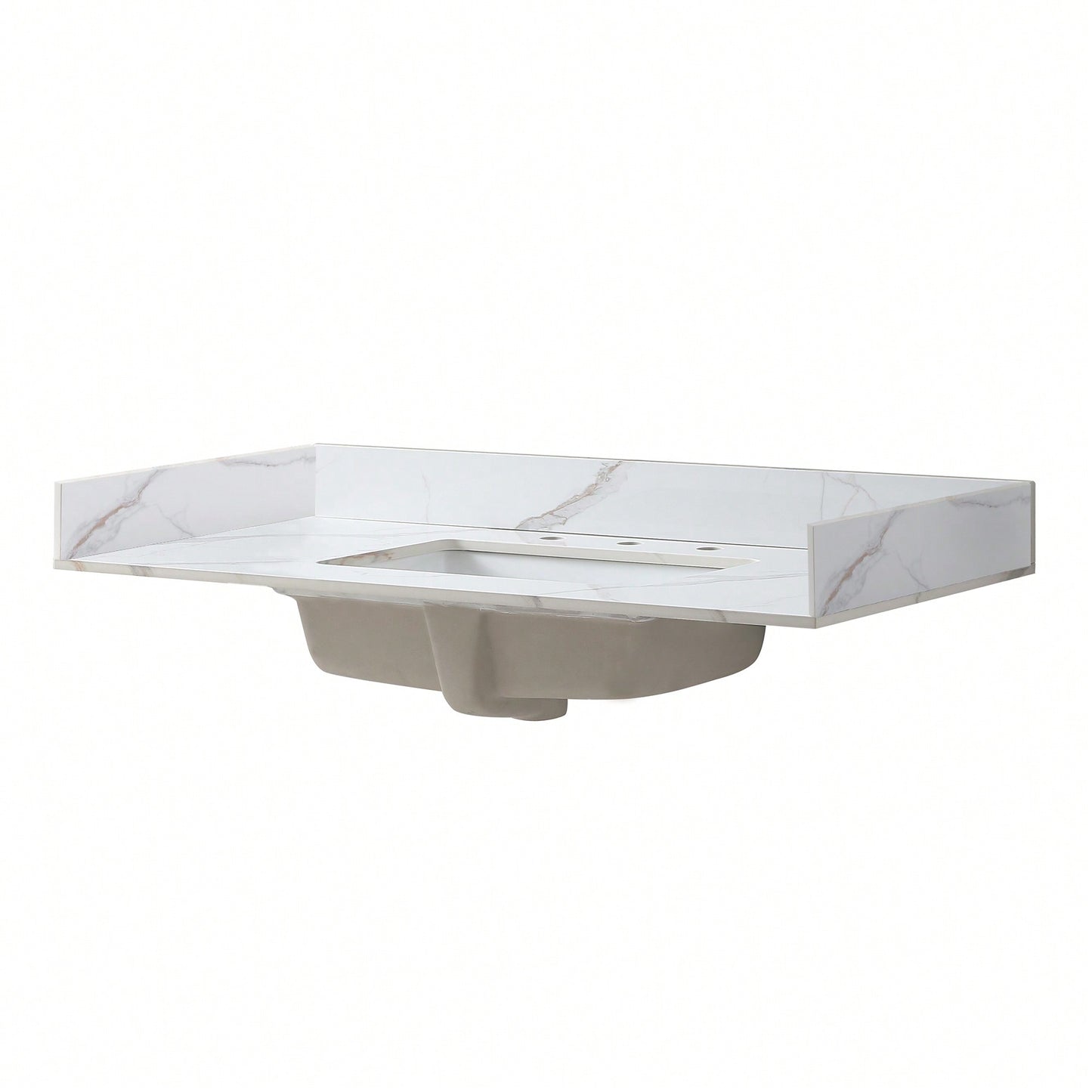 Elegant Carrara Gold Vanity Top Side Splash For Enhanced Bathroom Aesthetics