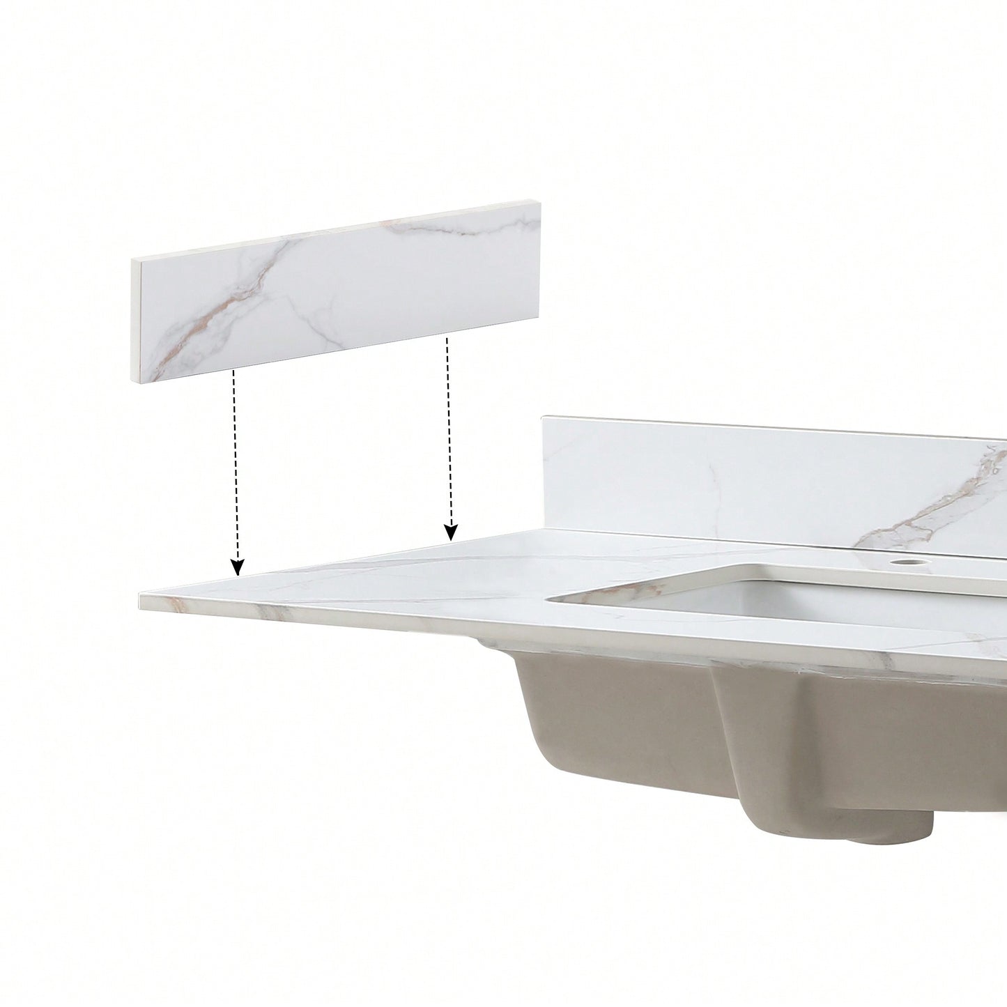 Elegant Carrara Gold Vanity Top Side Splash For Enhanced Bathroom Aesthetics