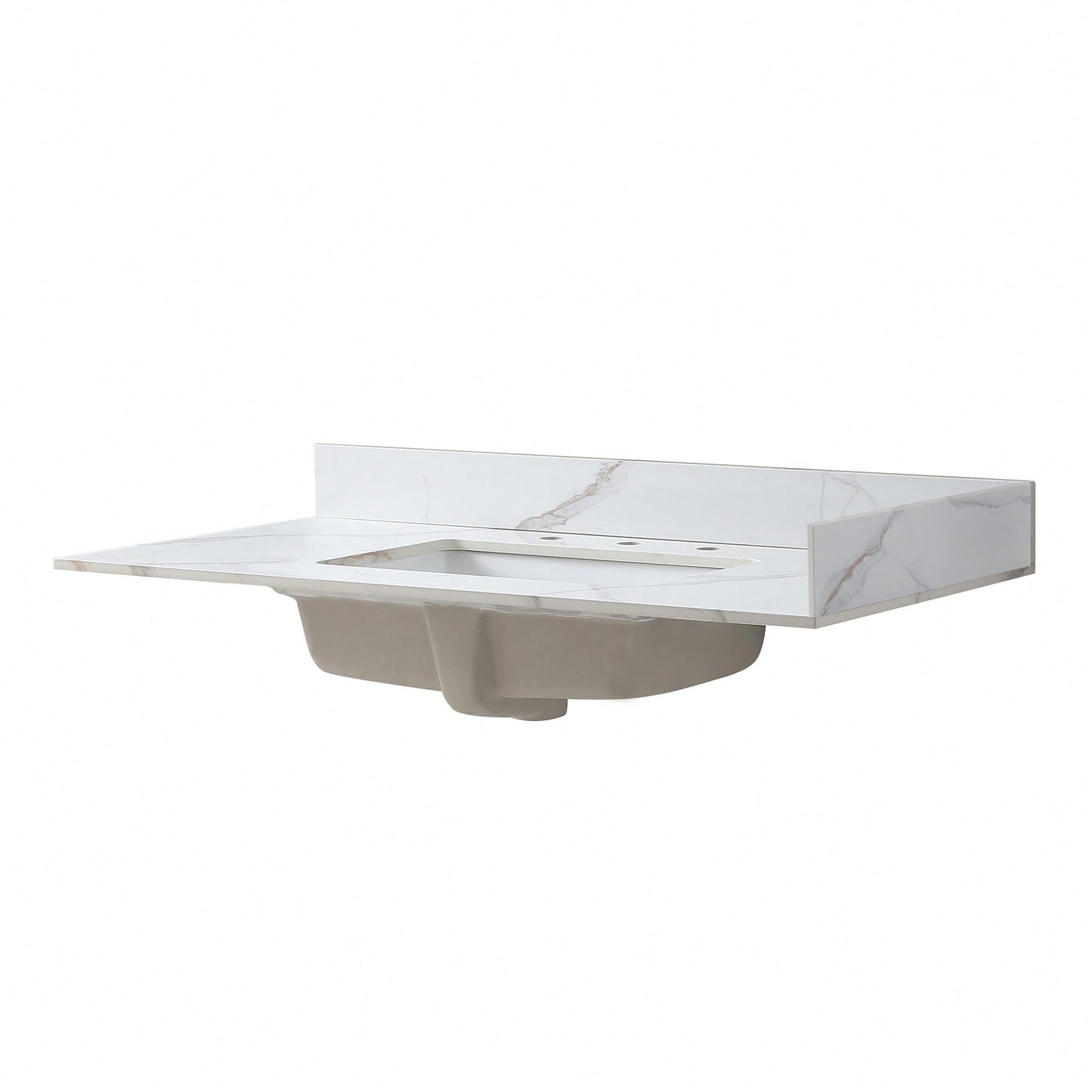Elegant Carrara Gold Vanity Top Side Splash For Enhanced Bathroom Aesthetics
