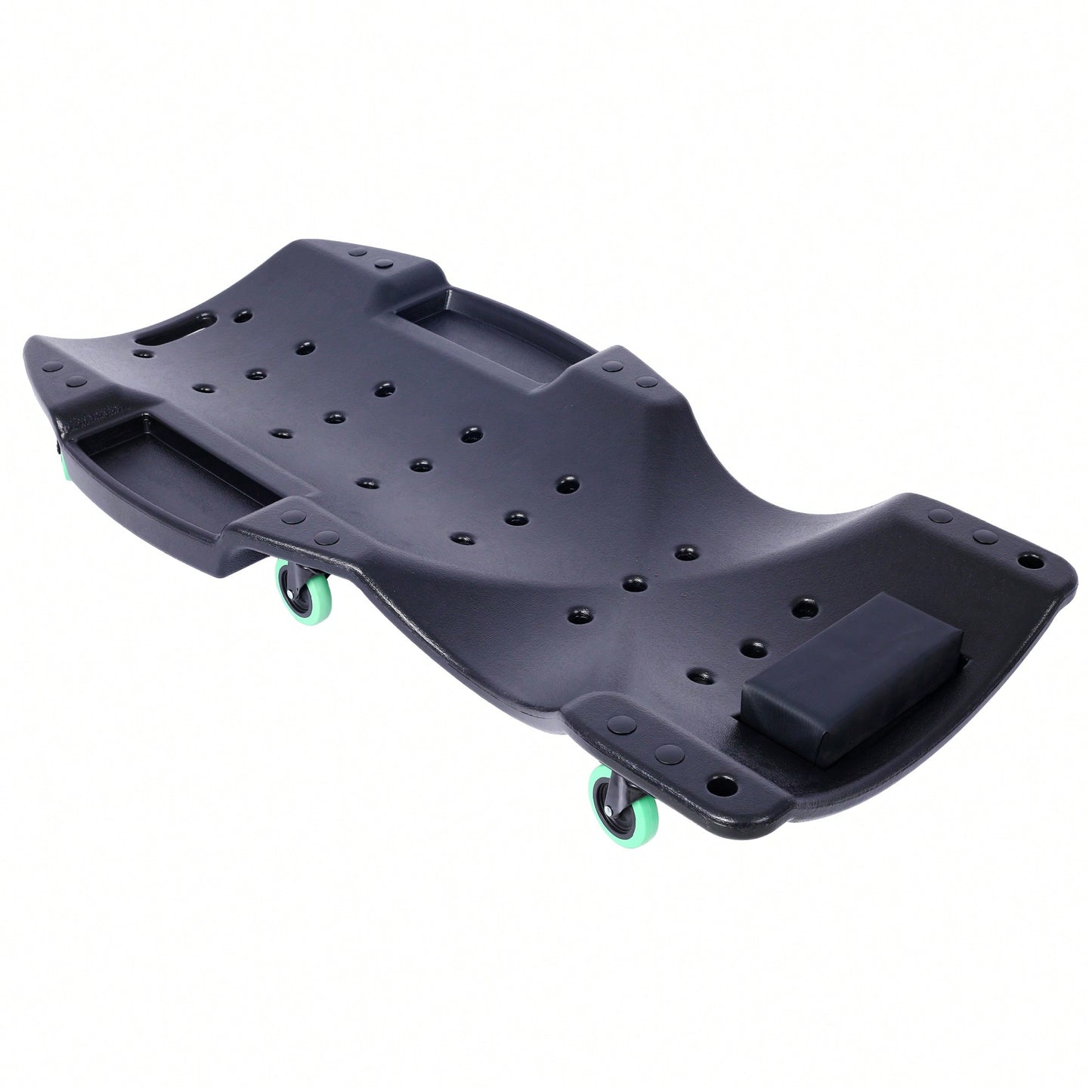 Ergonomic 48-Inch Plastic Creeper With Padded Headrest And Dual Tool Trays - 440 Lbs Capacity, Orange