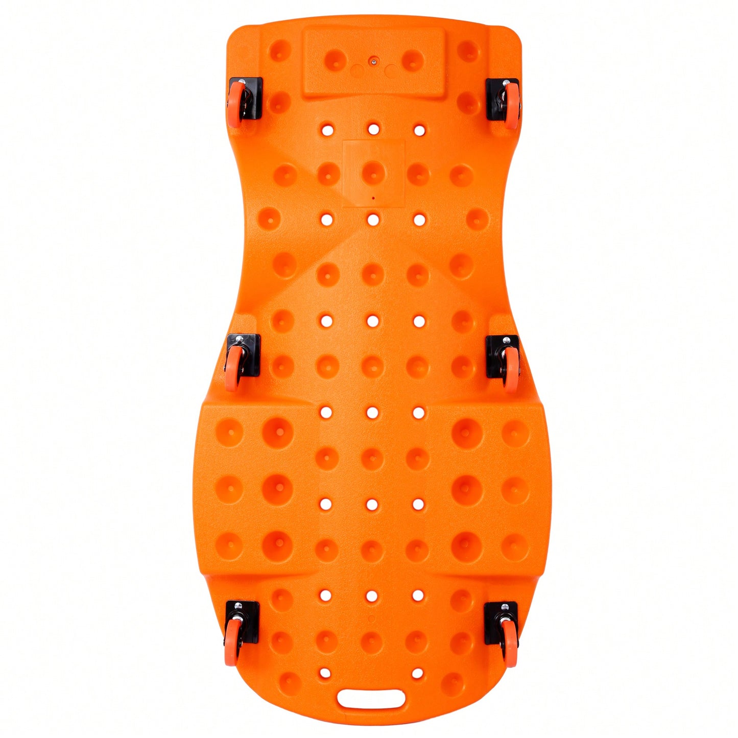 Ergonomic 48-Inch Plastic Creeper With Padded Headrest And Dual Tool Trays - 440 Lbs Capacity, Orange