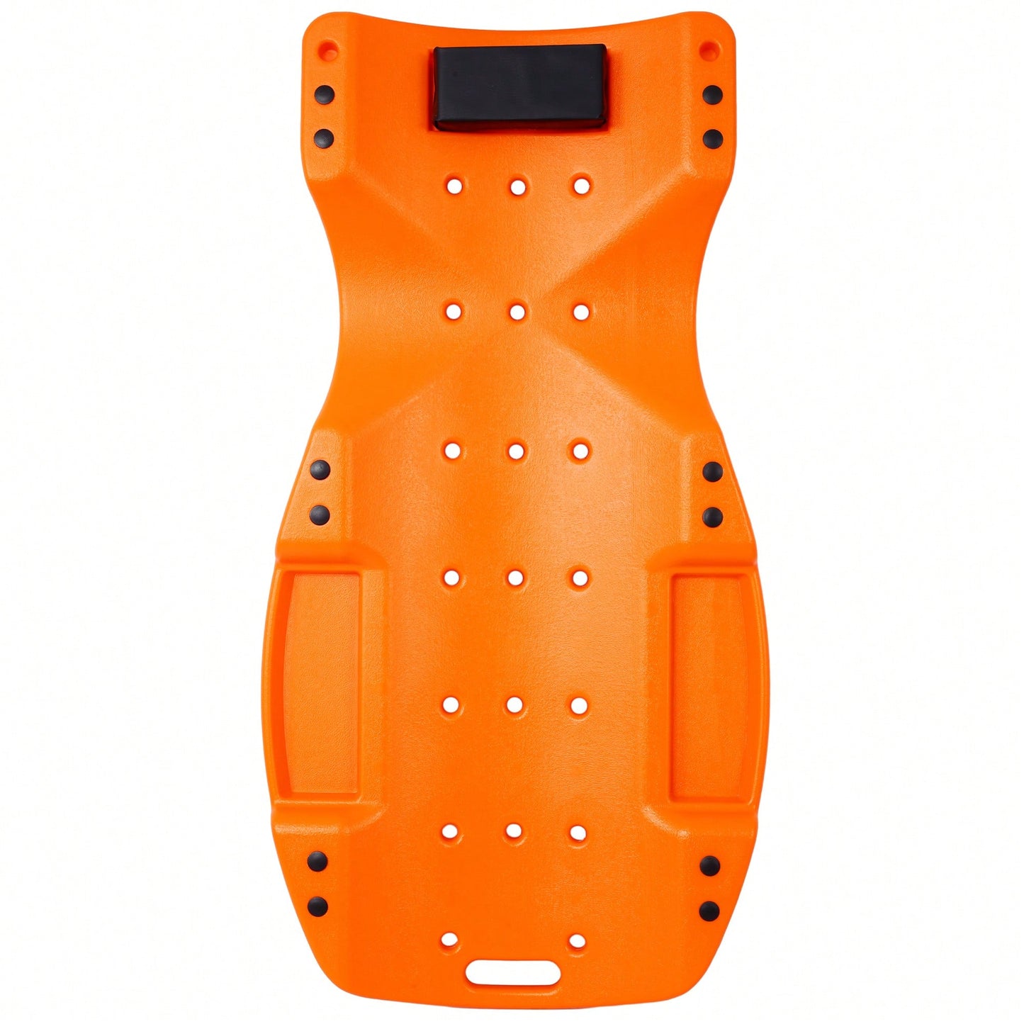 Ergonomic 48-Inch Plastic Creeper With Padded Headrest And Dual Tool Trays - 440 Lbs Capacity, Orange