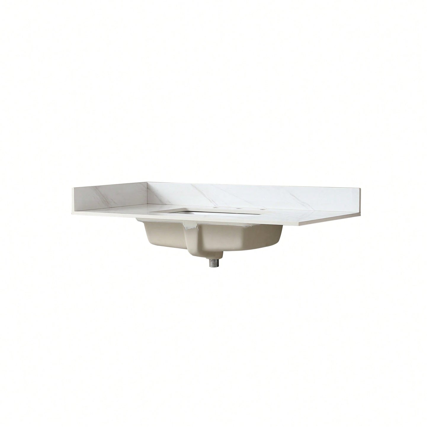 Elegant 22-Inch Vanity Top With 4" Sidesplash And Backsplash In Bianco Carrara Venato For Stunning Bathroom Upgrades