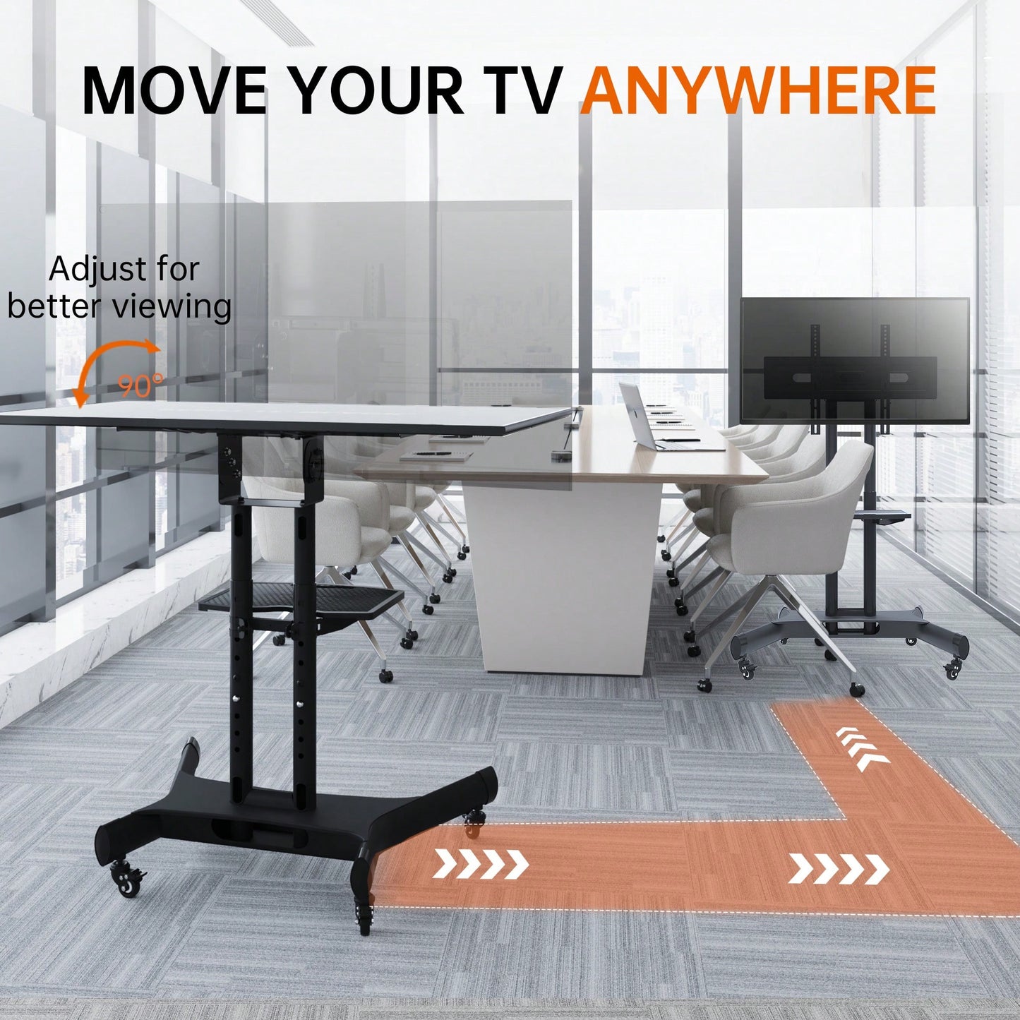 Universal Height Adjustable Swivel TV Stand For 32-80 Inch TVs - Tiltable Table Top Mount, Supports Max VESA 600x400mm, Sleek Black Design