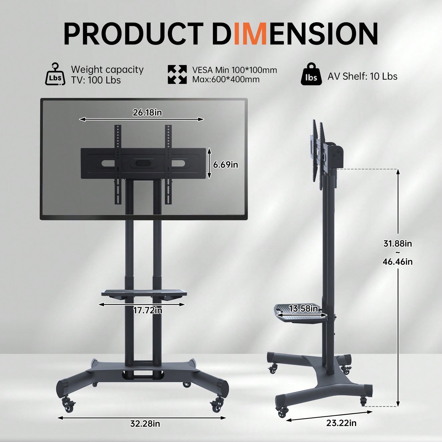 Universal Height Adjustable Swivel TV Stand For 32-80 Inch TVs - Tiltable Table Top Mount, Supports Max VESA 600x400mm, Sleek Black Design