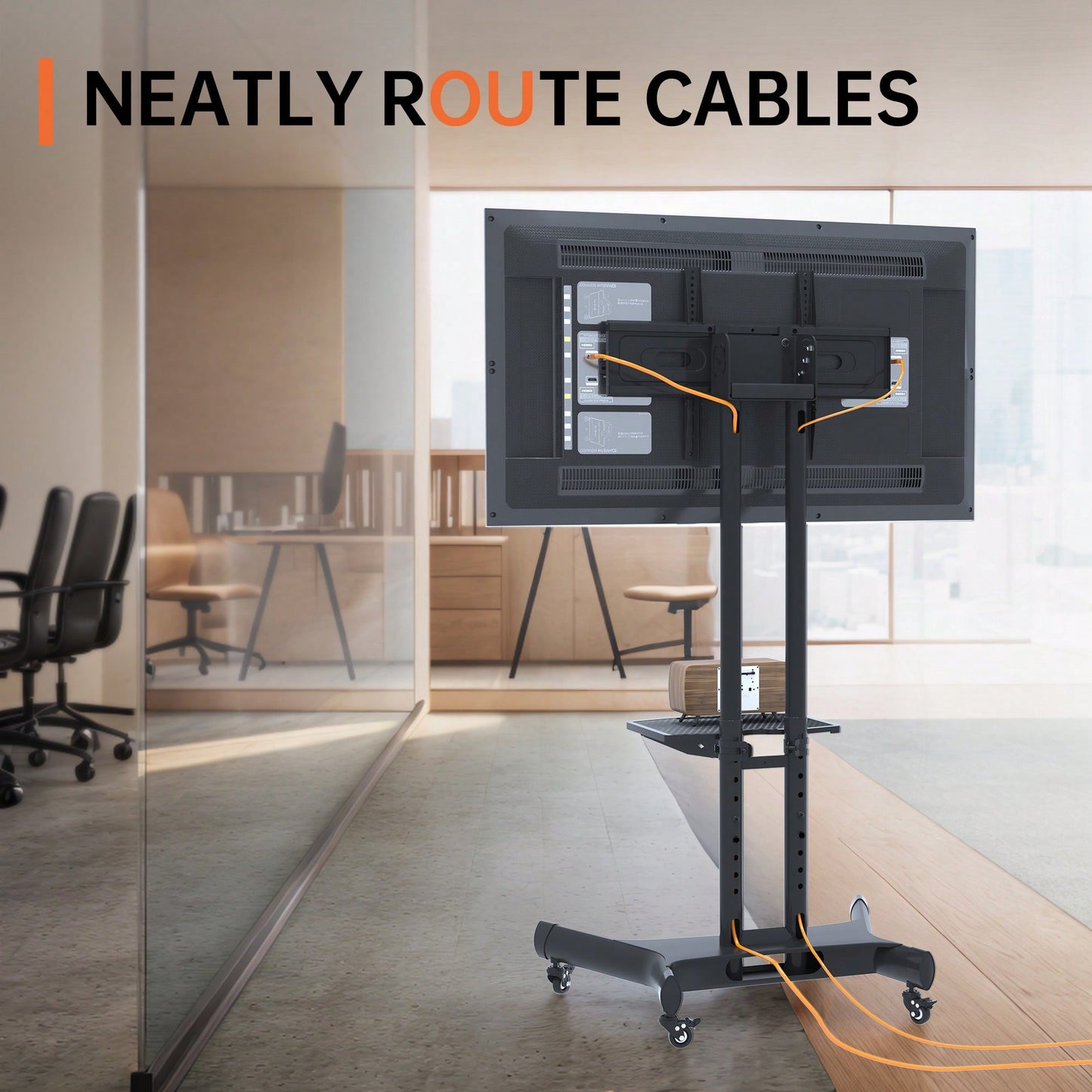 Universal Height Adjustable Swivel TV Stand For 32-80 Inch TVs - Tiltable Table Top Mount, Supports Max VESA 600x400mm, Sleek Black Design