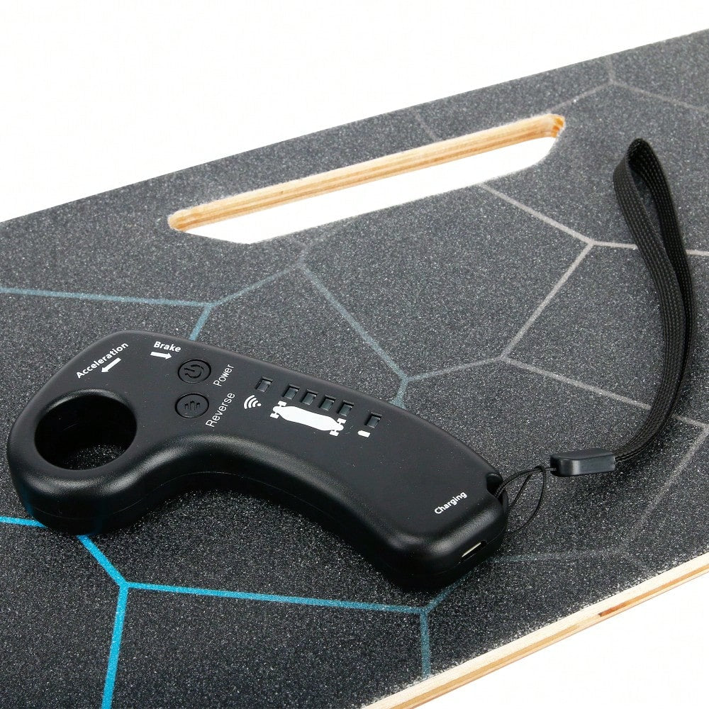 Compact Electric Skateboard With Wireless Remote, 350W Power, Top Speed 10 MPH, 7-Layer Maple Deck, Supports Up To 100kg For All Ages