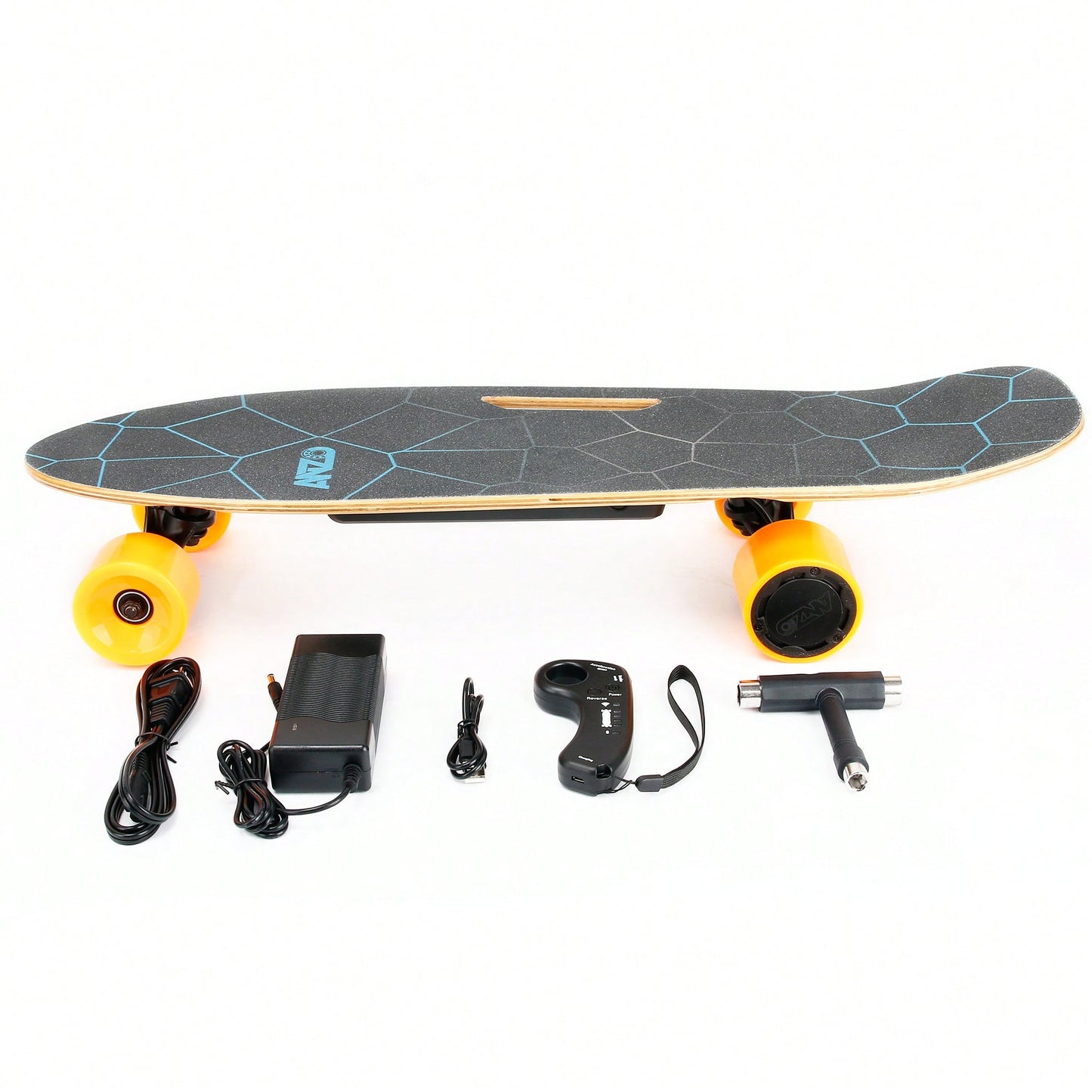 Compact Electric Skateboard With Wireless Remote, 350W Power, Top Speed 10 MPH, 7-Layer Maple Deck, Supports Up To 100kg For All Ages
