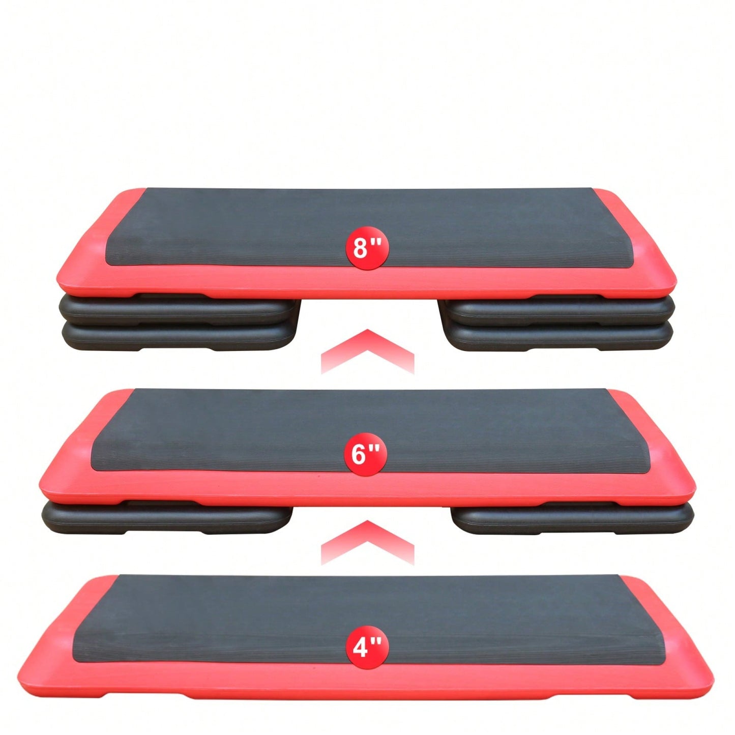 Adjustable Aerobic Step Platform With 4 Risers For Fitness And Exercise Training - Gray