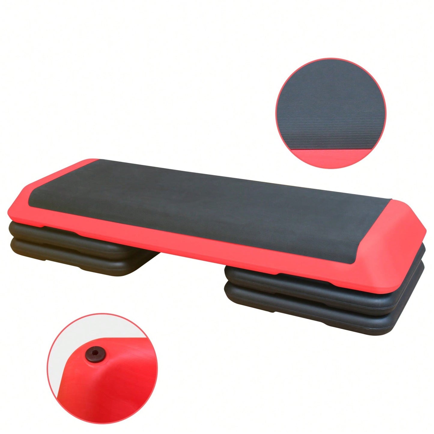 Adjustable Aerobic Step Platform With 4 Risers For Fitness And Exercise Training - Gray