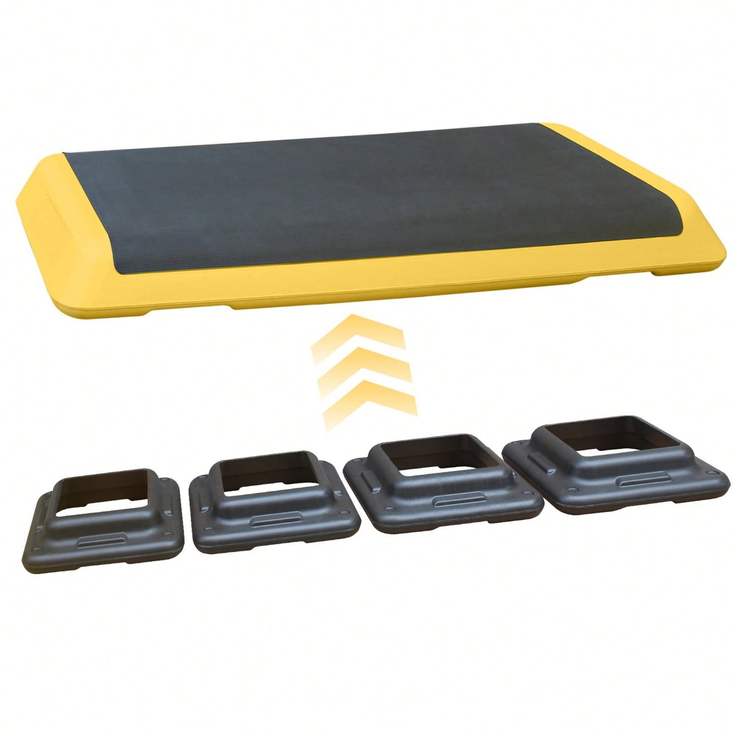 Adjustable Aerobic Step Platform With 4 Risers For Fitness And Exercise Training - Gray