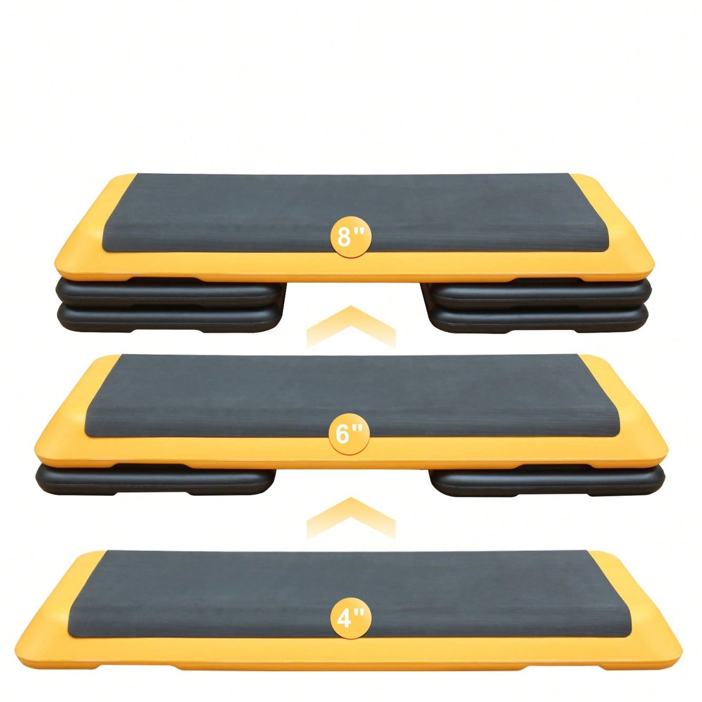 Adjustable Aerobic Step Platform With 4 Risers For Fitness And Exercise Training - Gray